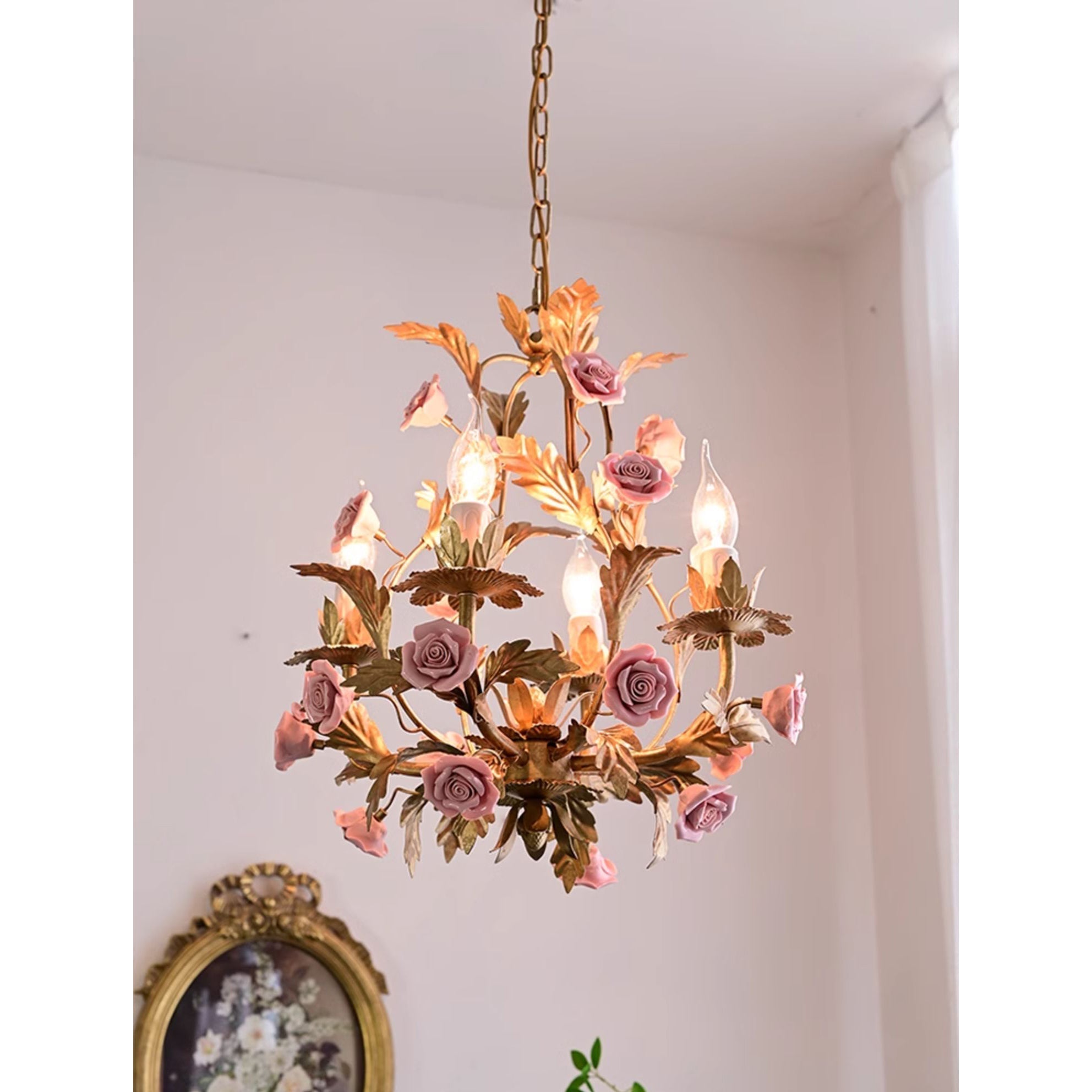 Ember Postmoderner Luxus Rosenblüten Keramik-Kronleuchter-Letslighting