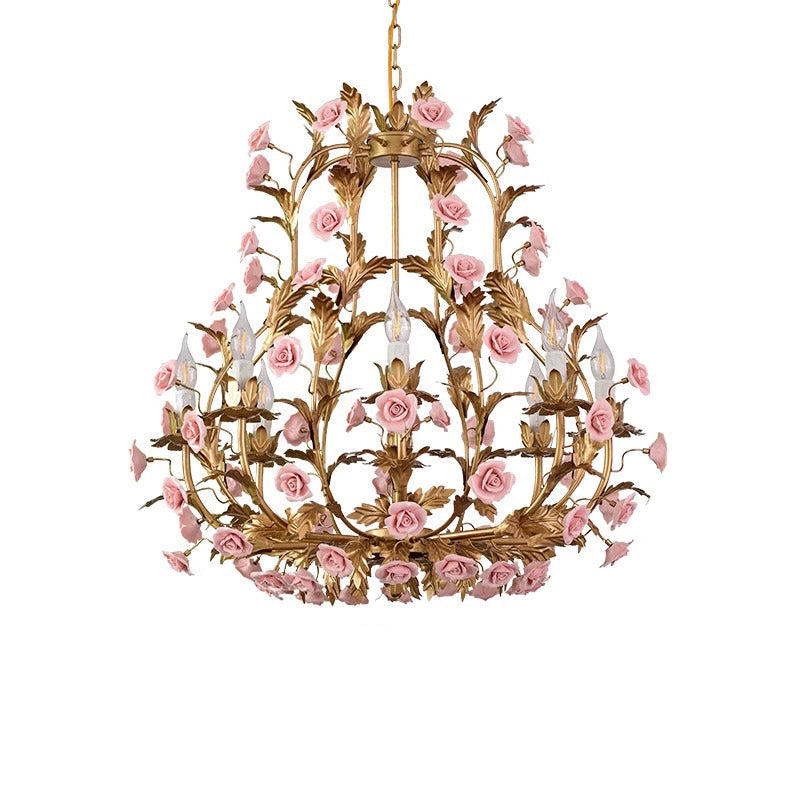 Ember Postmoderner Luxus Rosenblüten Keramik-Kronleuchter-Letslighting