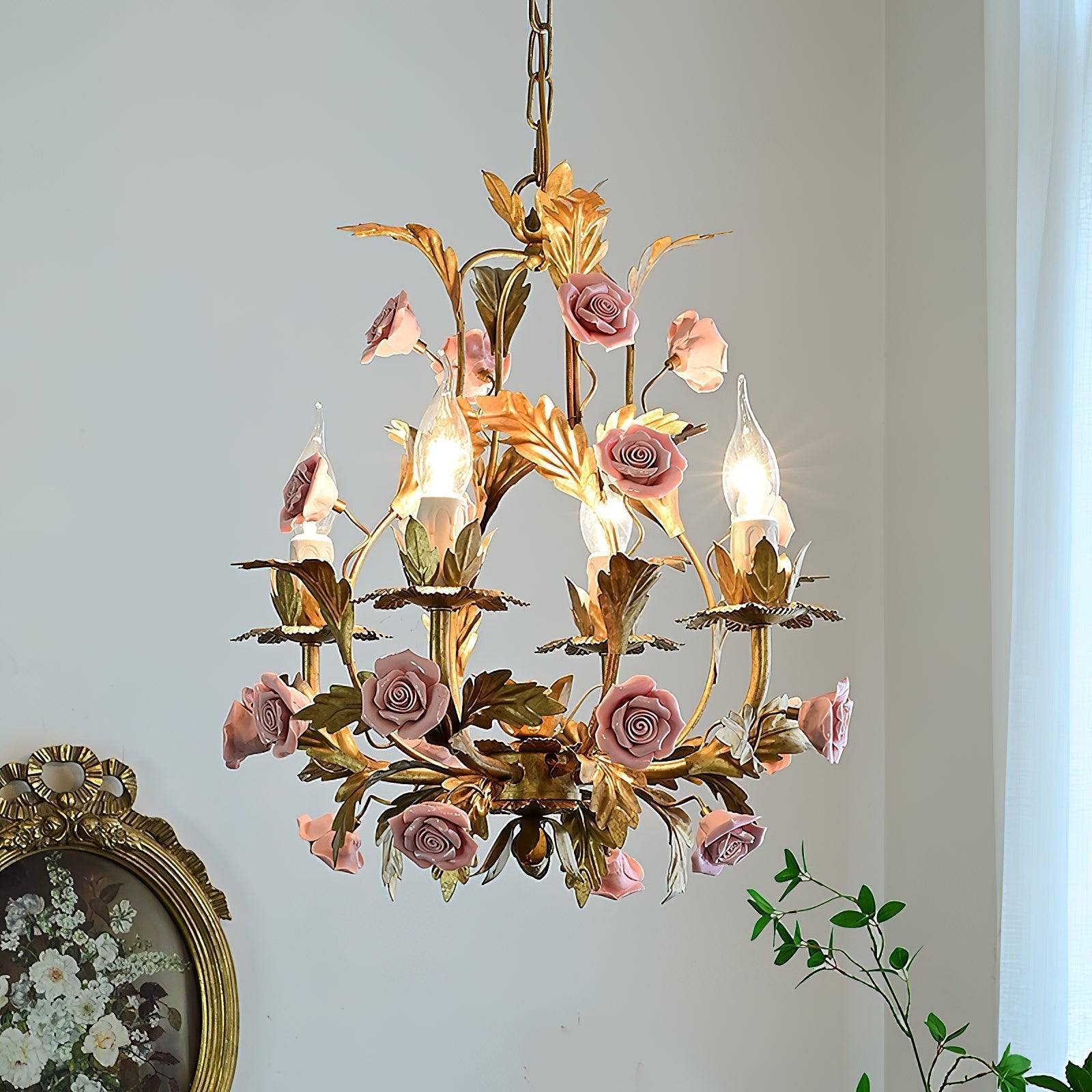 Ember Postmoderner Luxus Rosenblüten Keramik-Kronleuchter-Letslighting