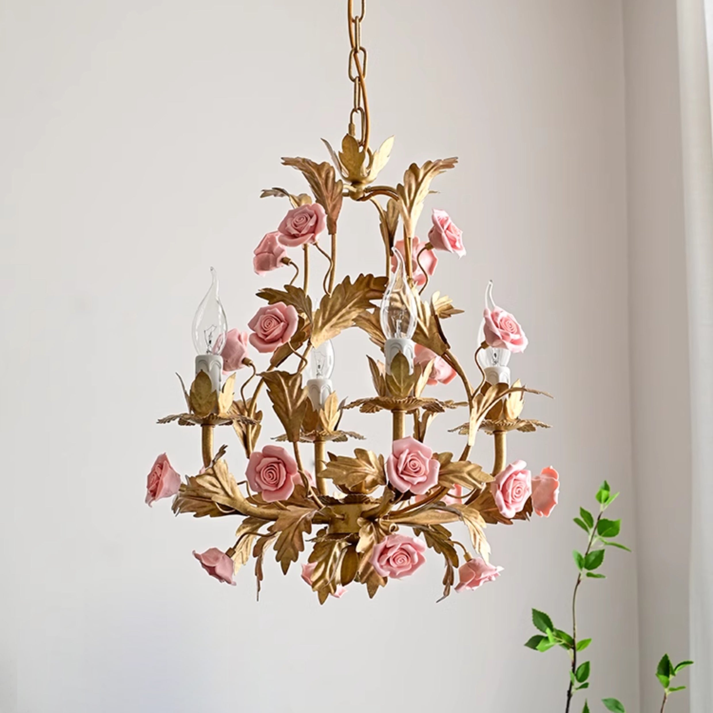 Ember Postmoderner Luxus Rosenblüten Keramik-Kronleuchter-Letslighting