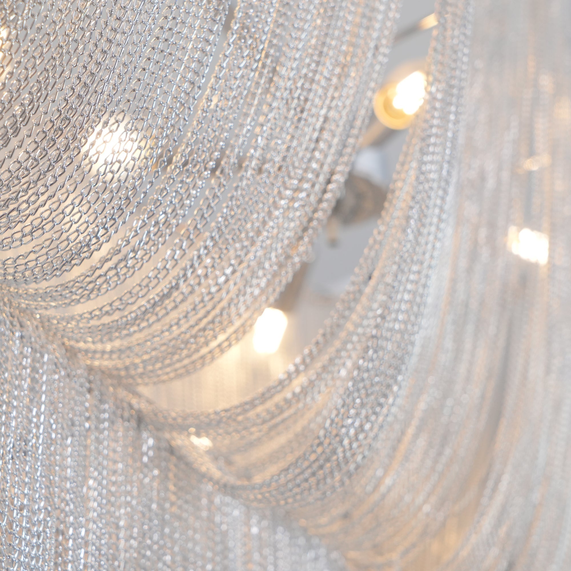Lustra Kronleuchter Aluminium Ketten Schimmernd Nickel-Letslighting