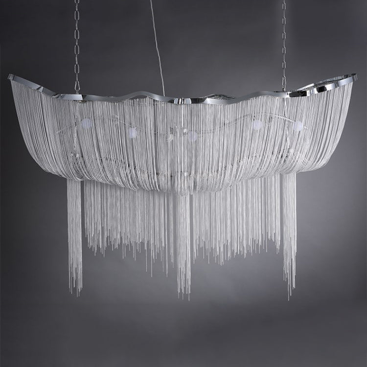 Lustra Kronleuchter Aluminium Ketten Schimmernd Nickel-Letslighting