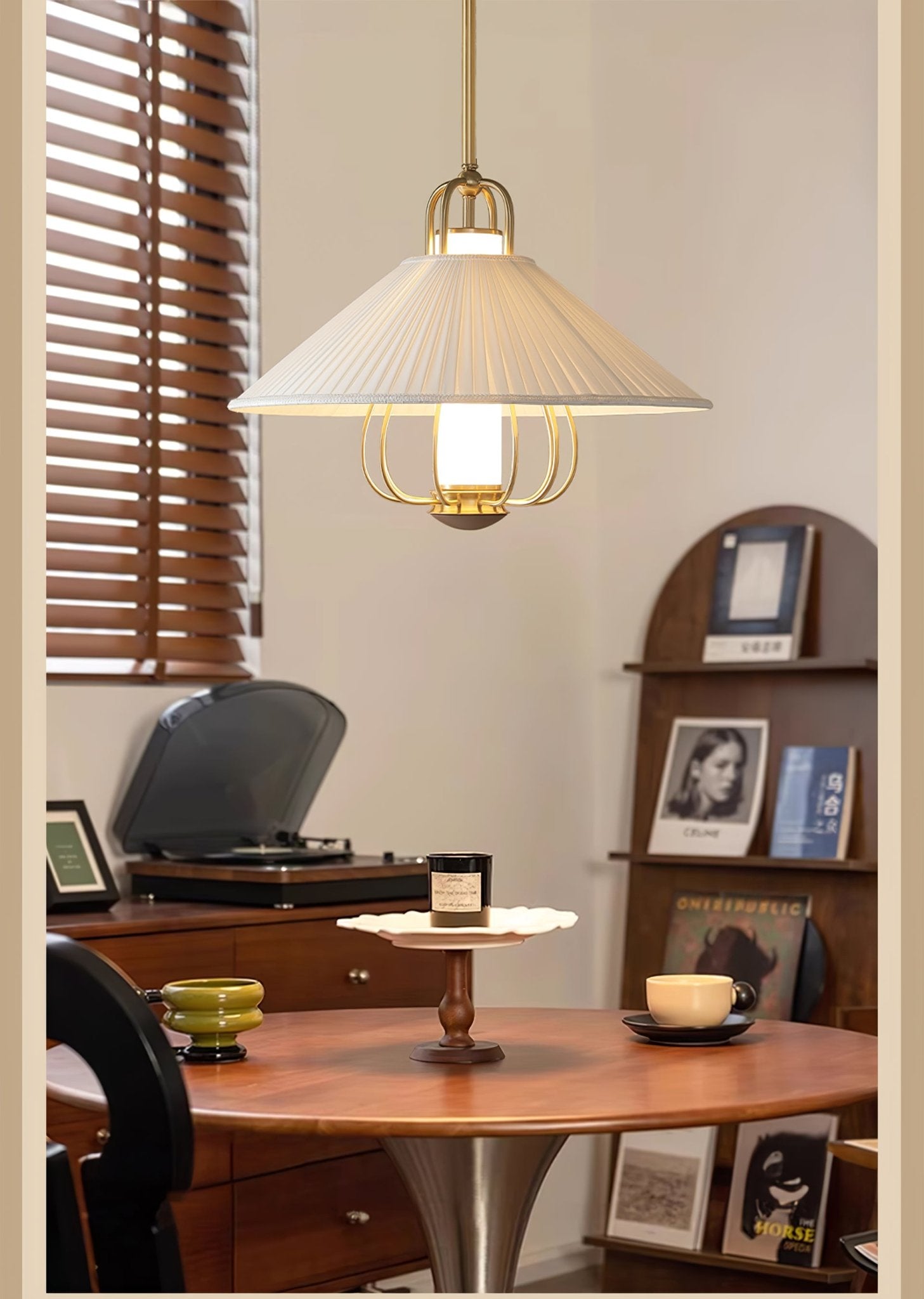 Lustra Pendelleuchte Stoff Gold-Letslighting