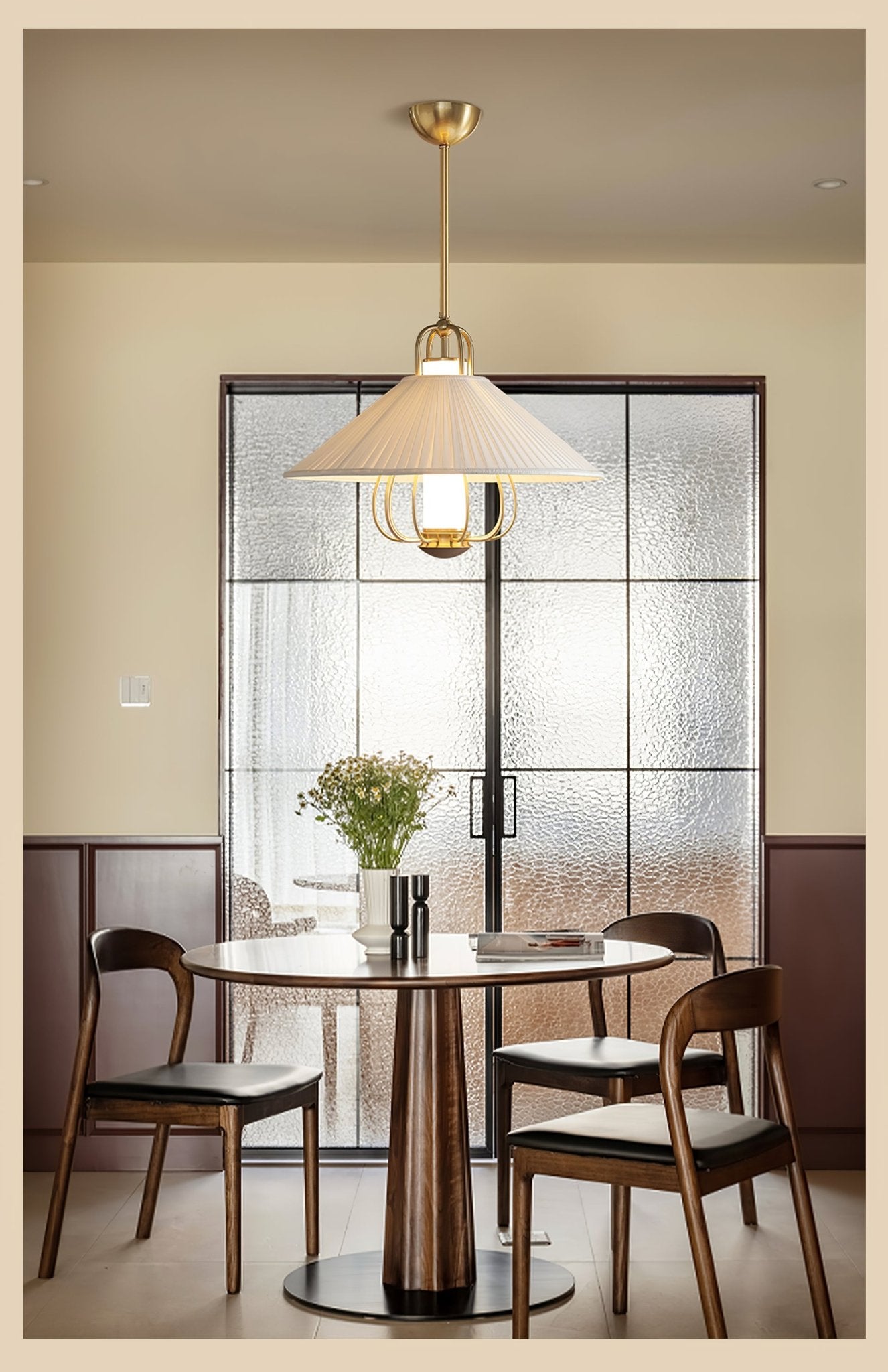 Lustra Pendelleuchte Stoff Gold-Letslighting