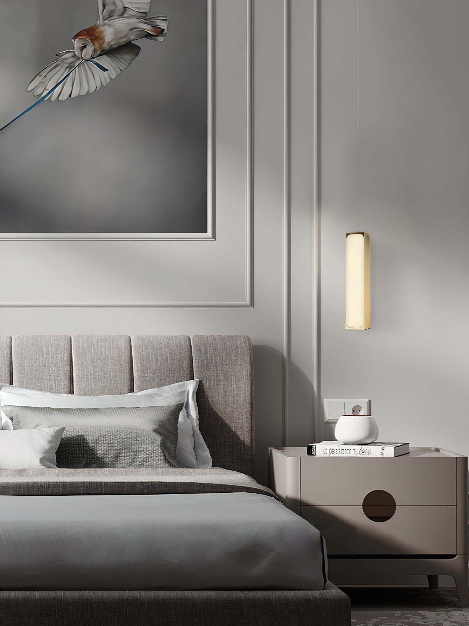 Gleam Modern Minimalist Brass Alabaster Pendant Light - Letslighting