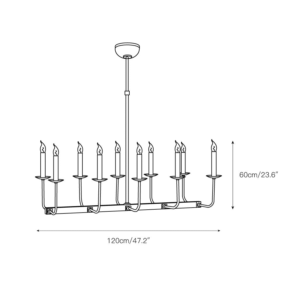 Beacon Linearer Kronleuchter aus Messinggewebe-Letslighting