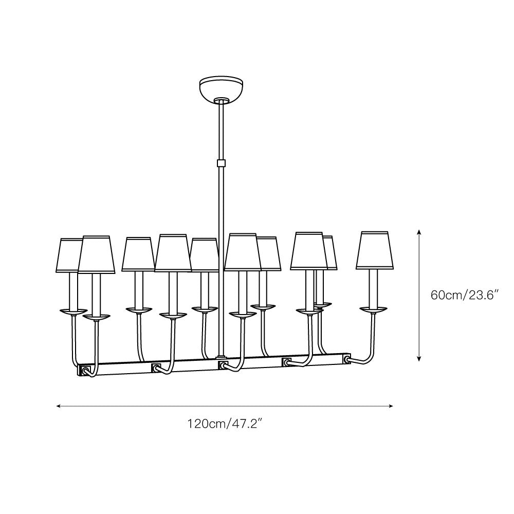 Beacon Linearer Kronleuchter aus Messinggewebe-Letslighting