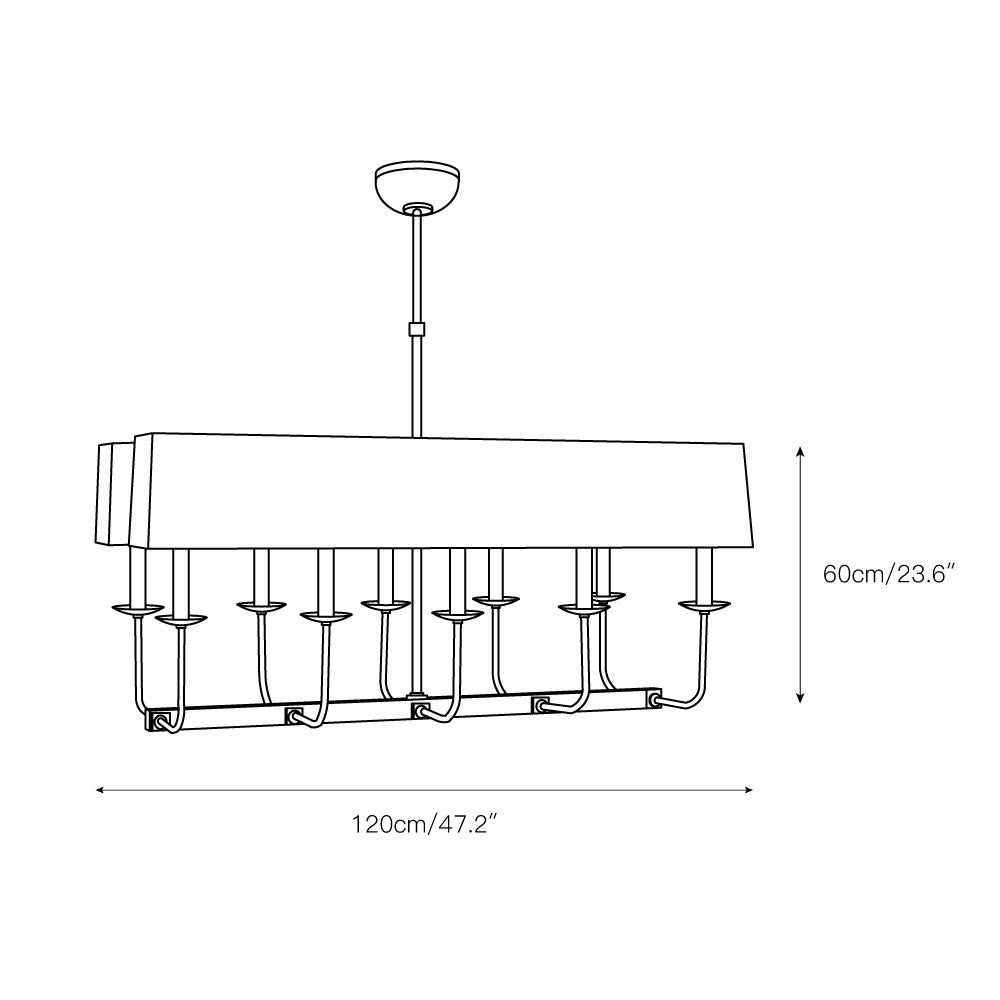 Beacon Linearer Kronleuchter aus Messinggewebe-Letslighting