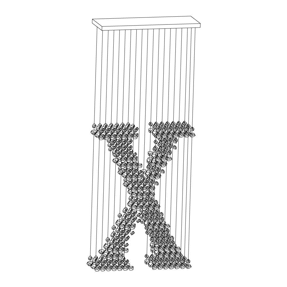 Arsilus Anthrazitfarbener Kaskaden-X-Kronleuchter-Letslighting