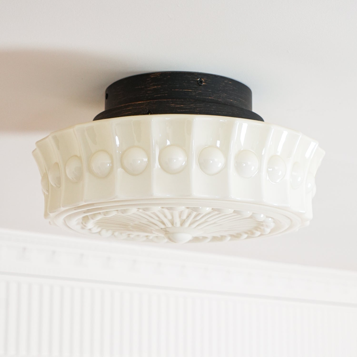 Solara Deckenleuchte Weiß Glas Floral-Letslighting