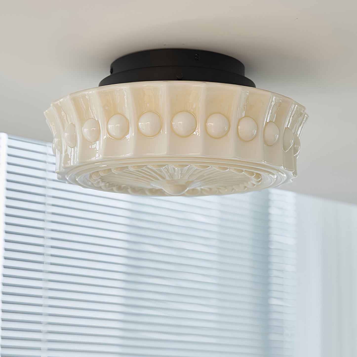 Solara Deckenleuchte Weiß Glas Floral-Letslighting