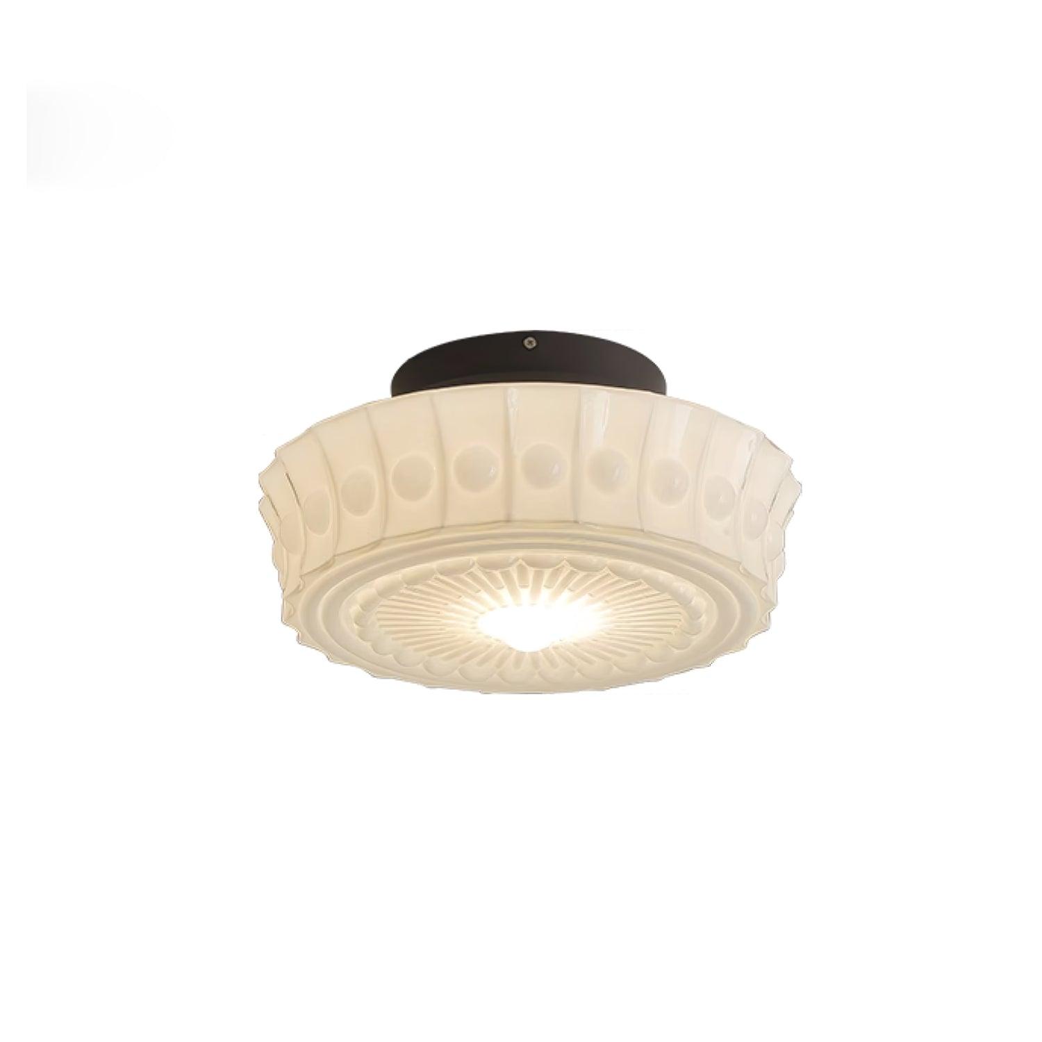 Solara Deckenleuchte Weiß Glas Floral-Letslighting