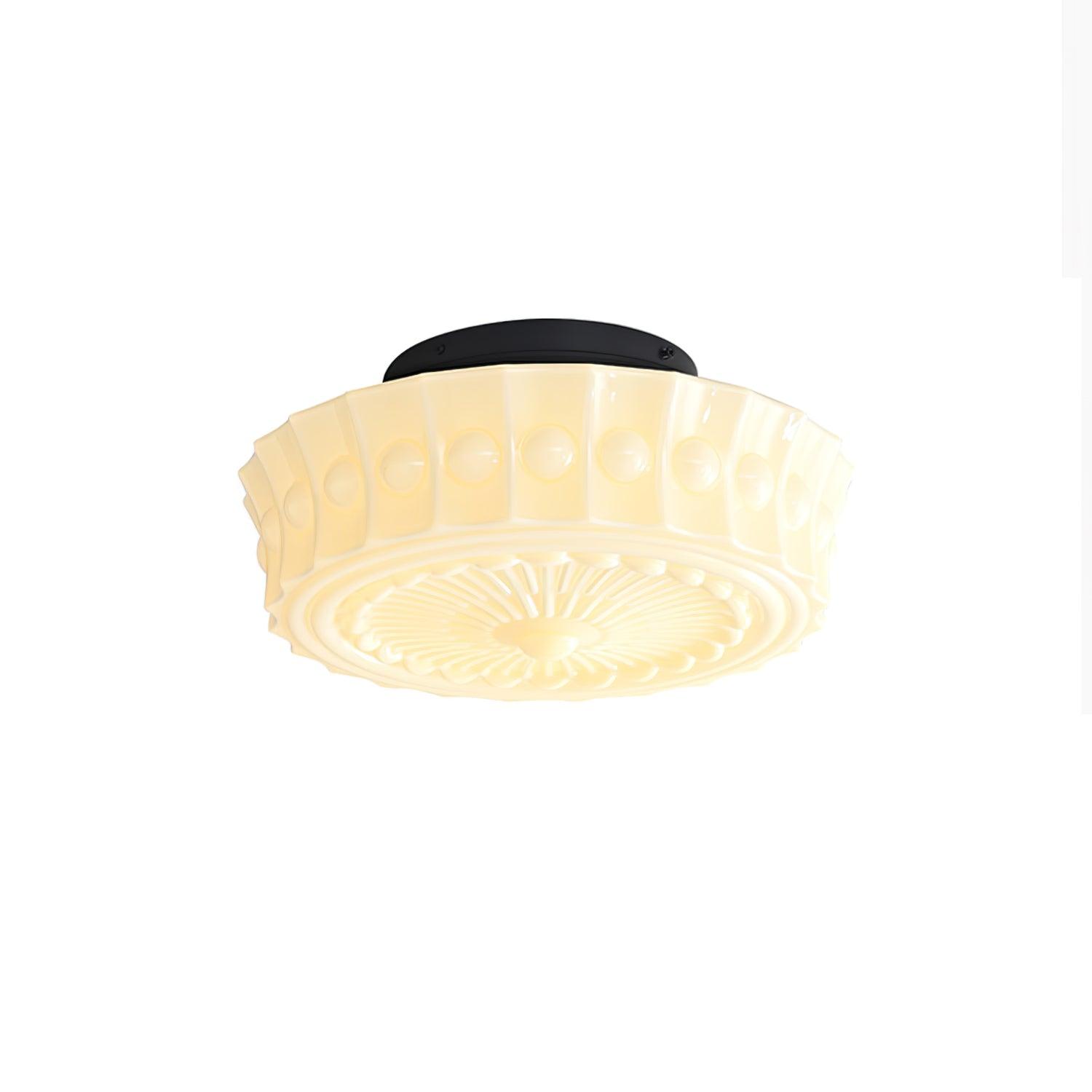 Solara Deckenleuchte Weiß Glas Floral-Letslighting