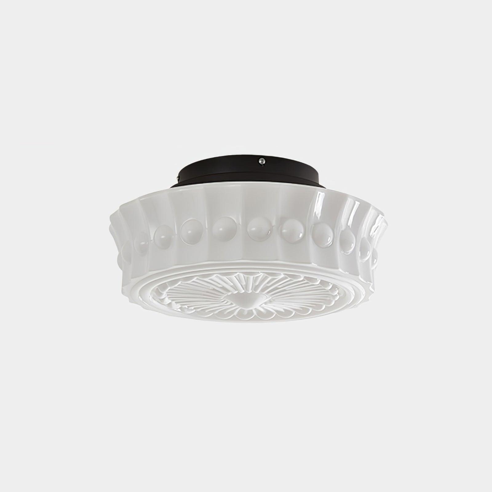 Solara Deckenleuchte Weiß Glas Floral-Letslighting
