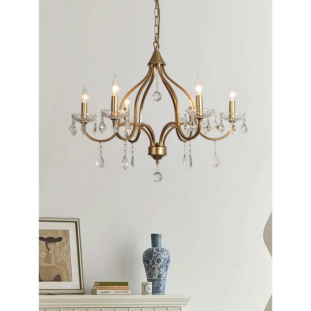 Breathe Luxuriöser Vintage Messing-Kristall Kronleuchter-Letslighting
