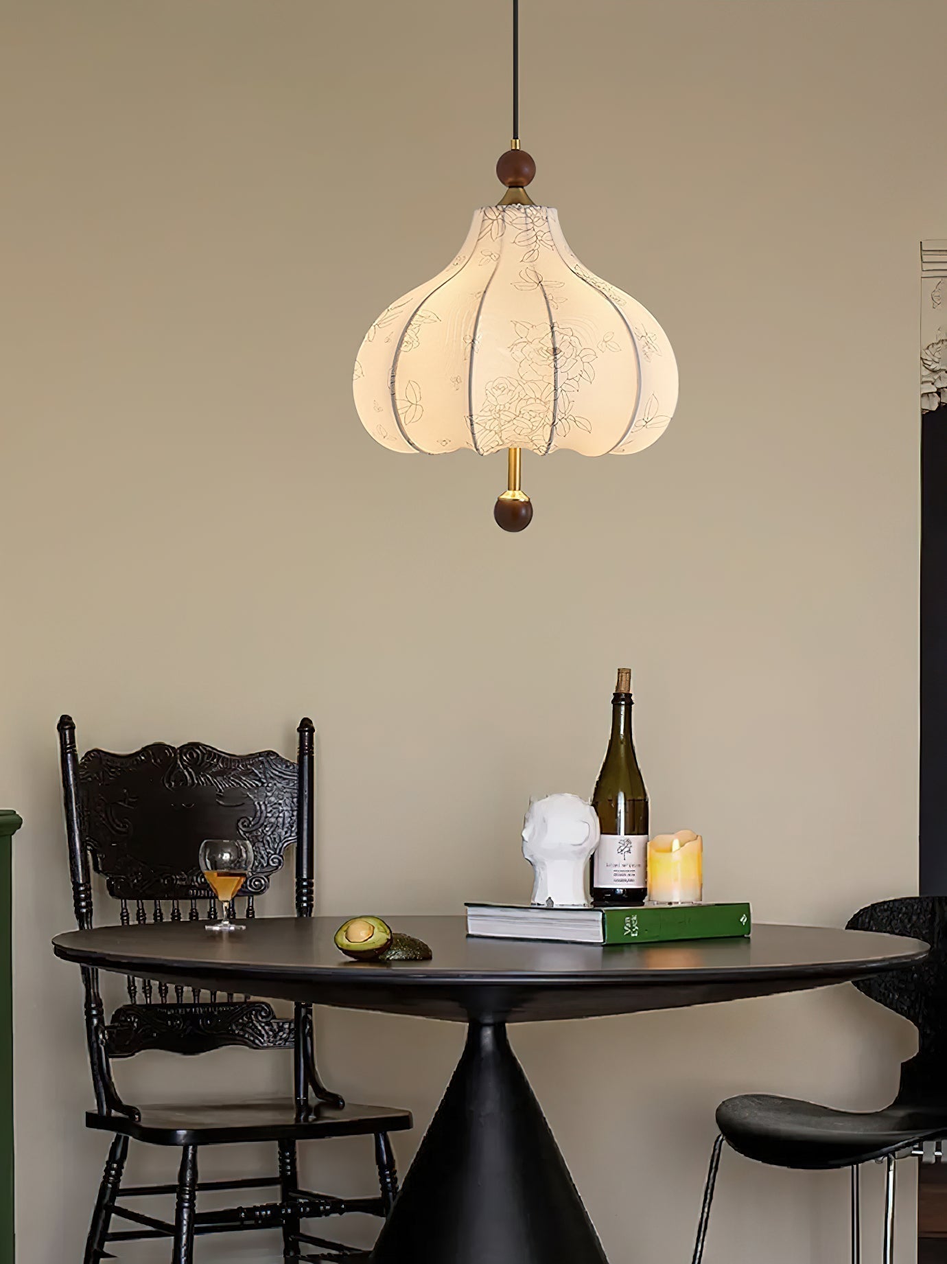 Petal Vintage-Holz-Pendelleuchte-Letslighting