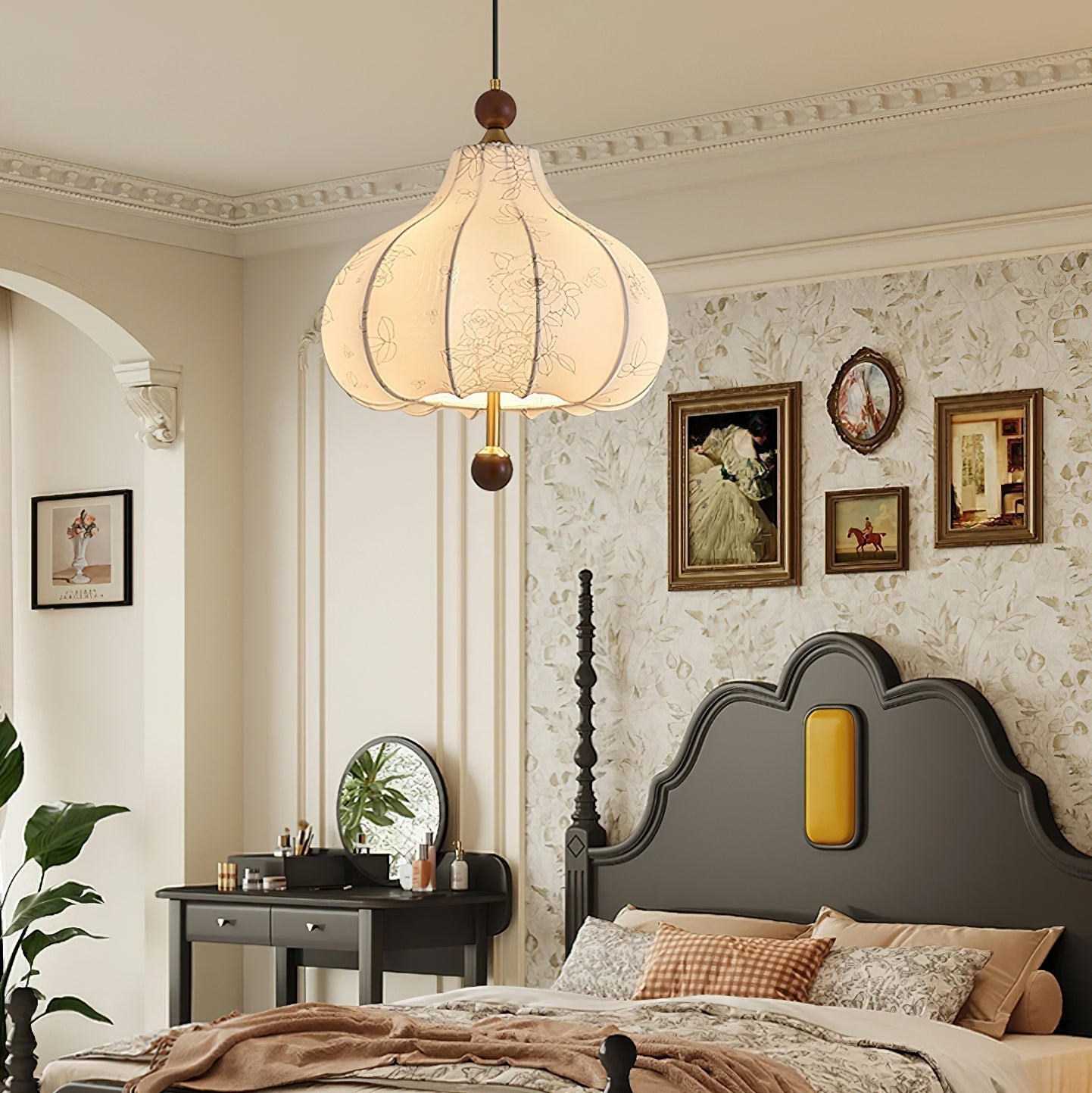 Petal Vintage-Holz-Pendelleuchte-Letslighting