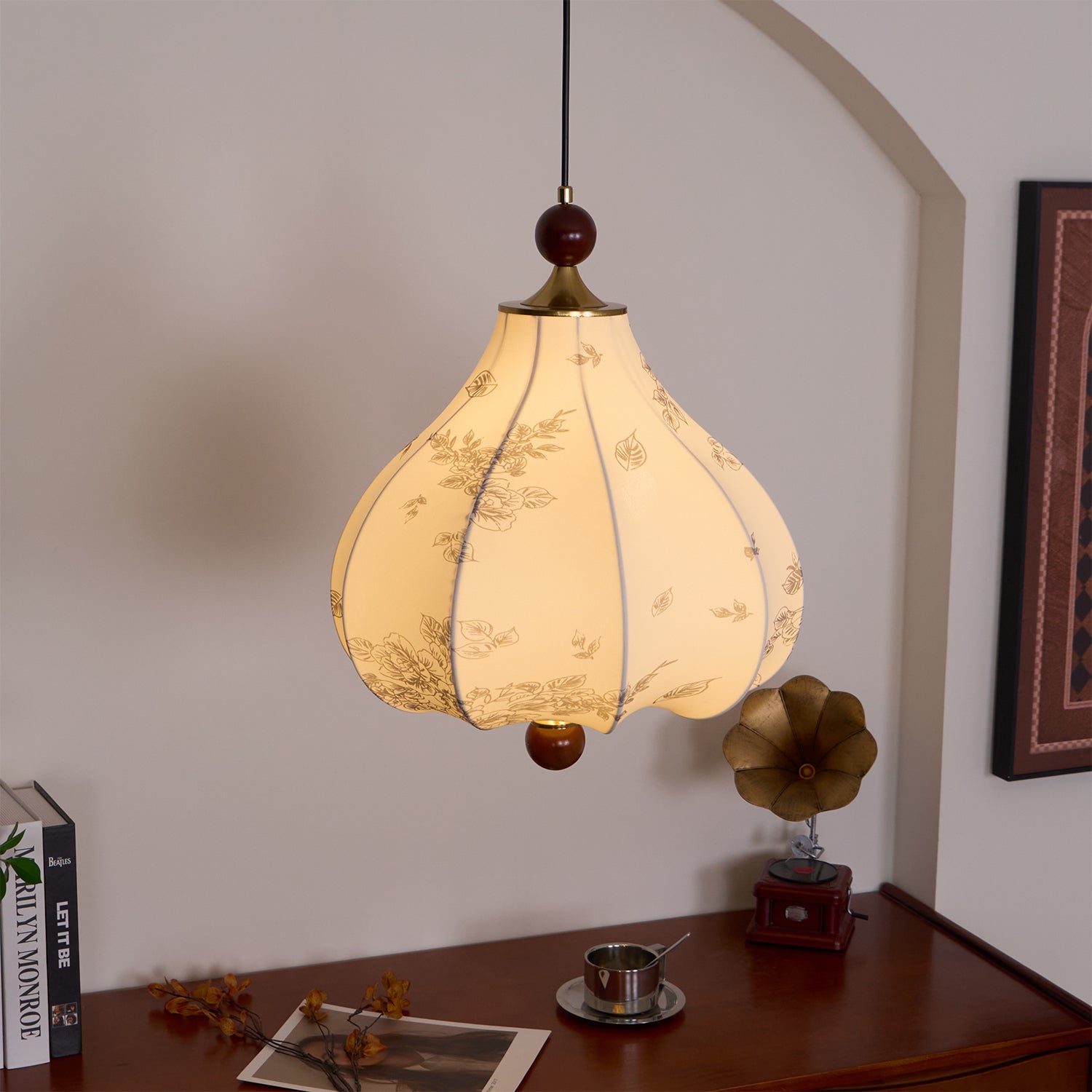 Petal Vintage-Holz-Pendelleuchte-Letslighting