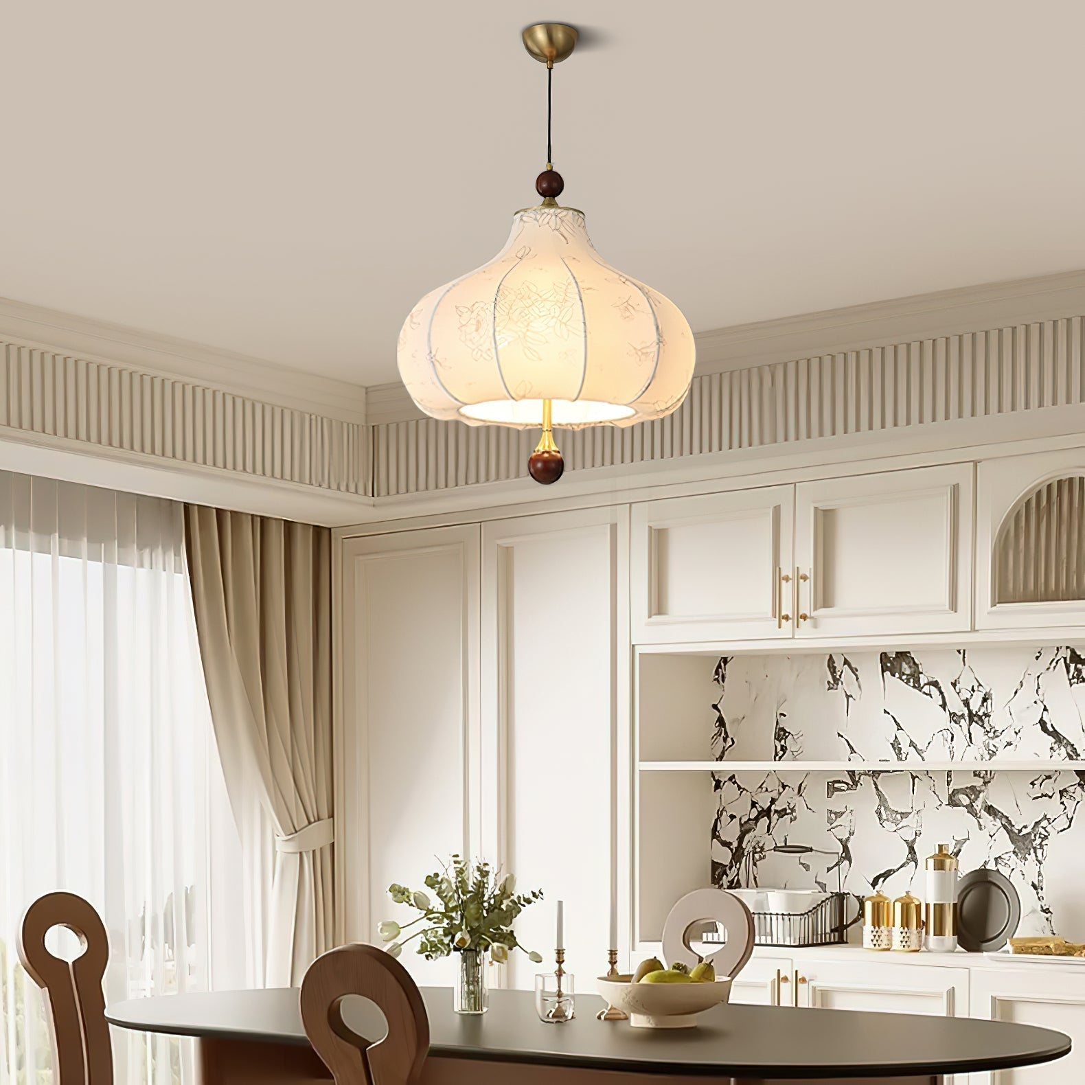 Petal Vintage-Holz-Pendelleuchte-Letslighting