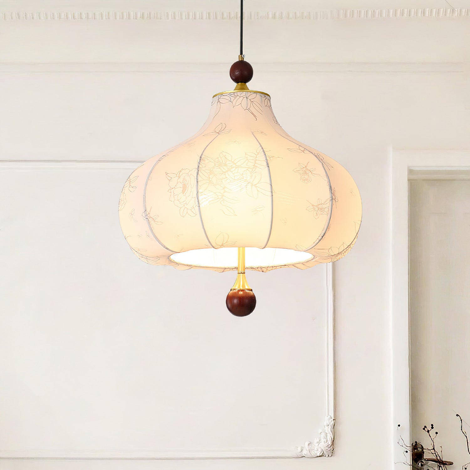 Petal Vintage-Holz-Pendelleuchte-Letslighting