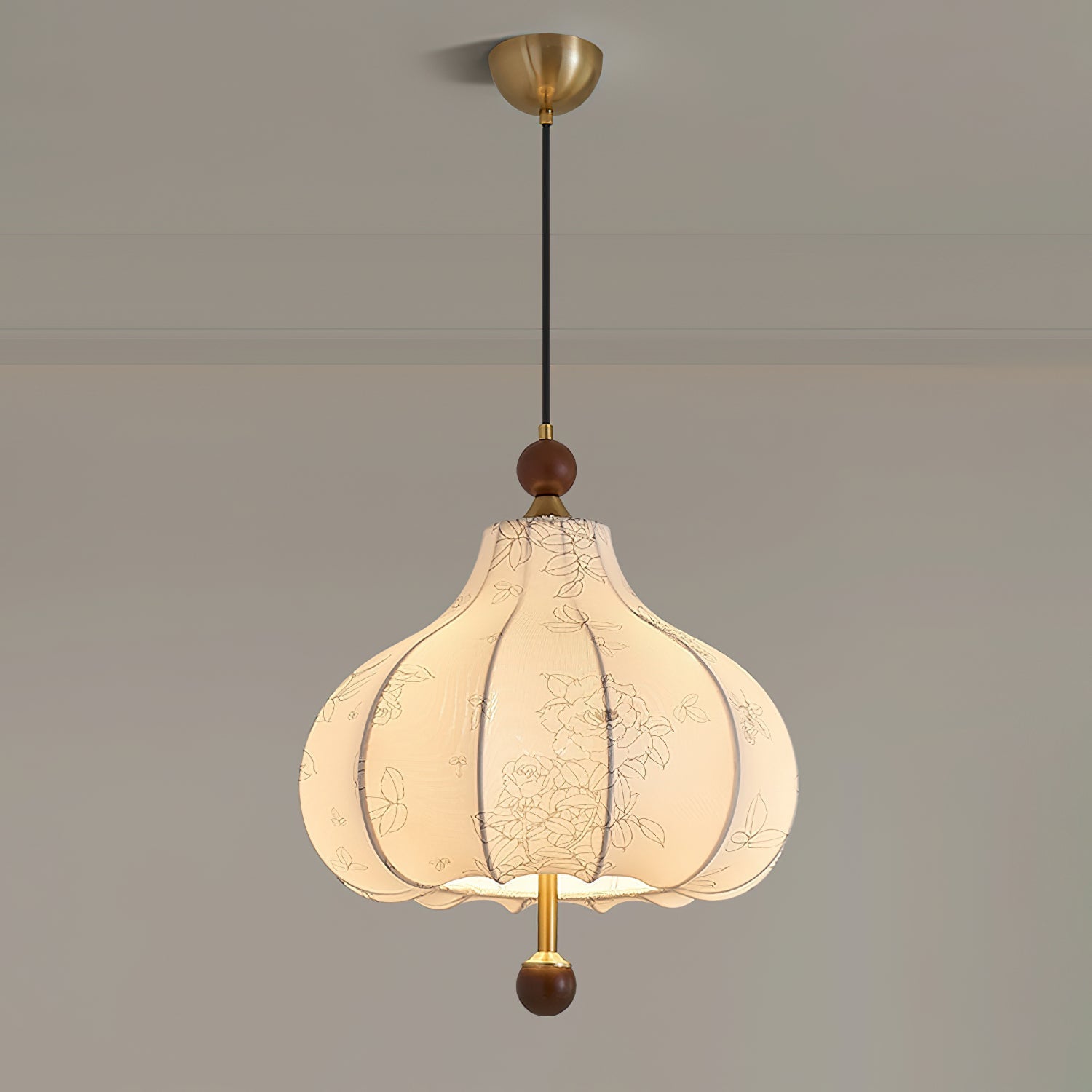 Petal Vintage-Holz-Pendelleuchte-Letslighting