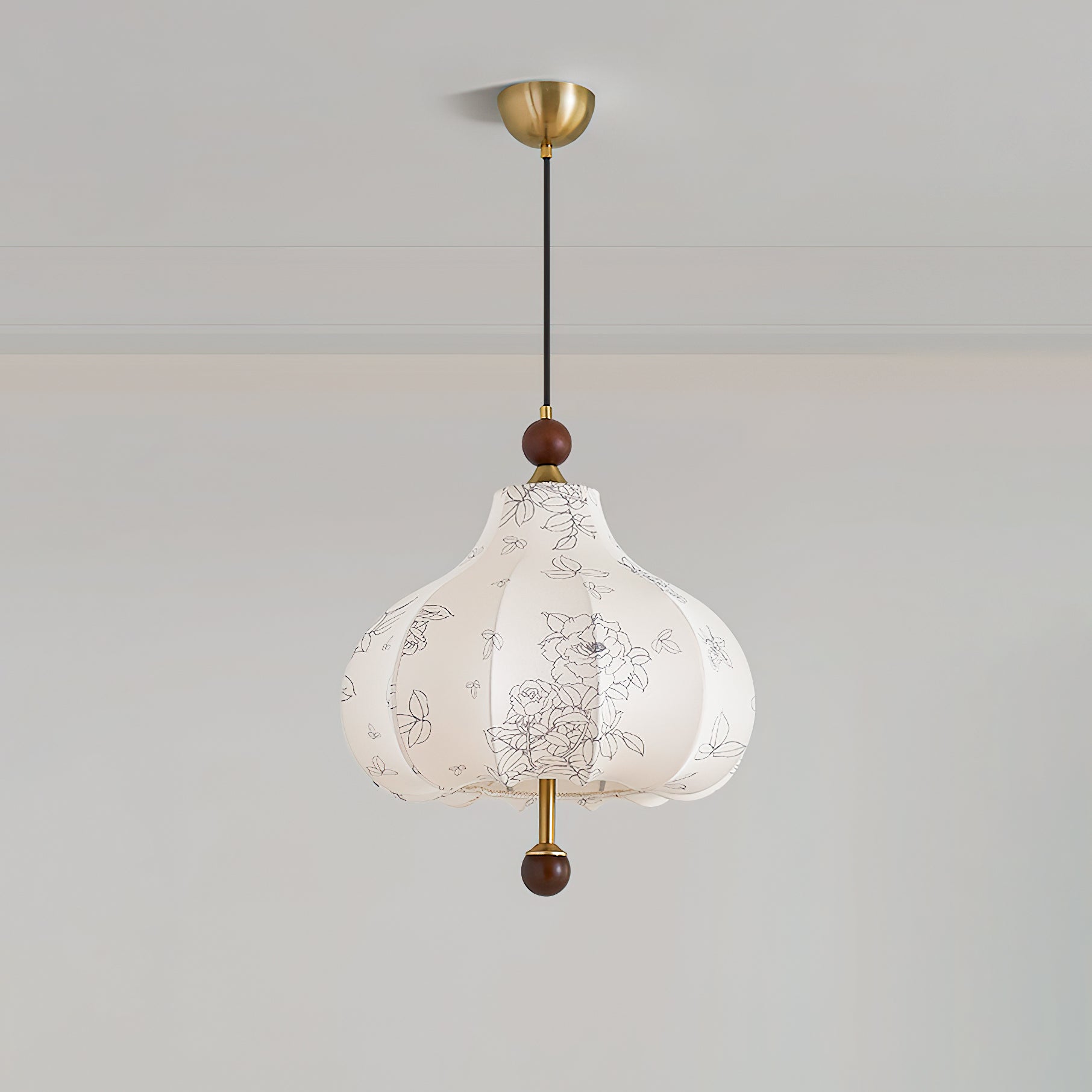Petal Vintage-Holz-Pendelleuchte-Letslighting