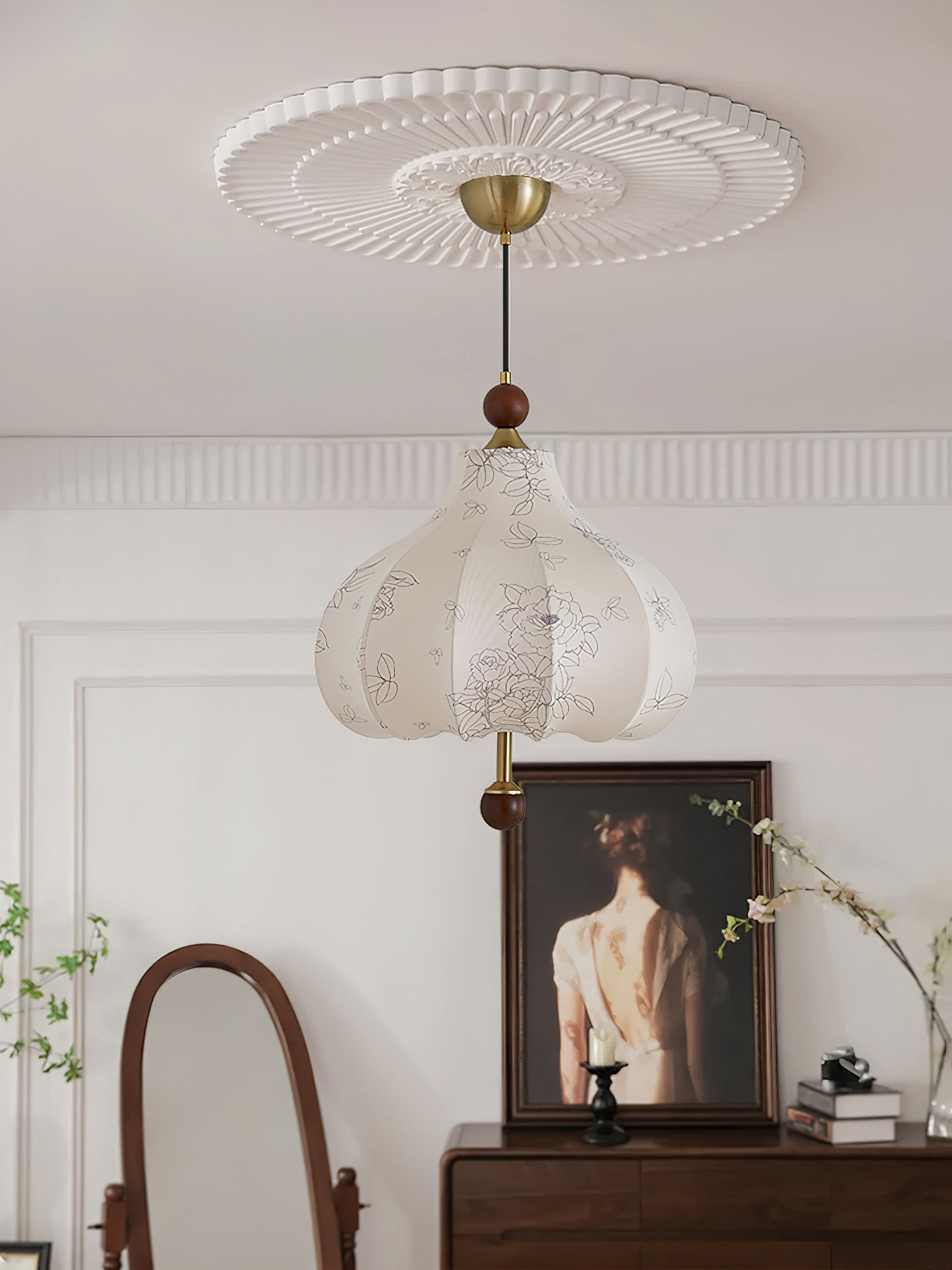 Petal Vintage-Holz-Pendelleuchte-Letslighting