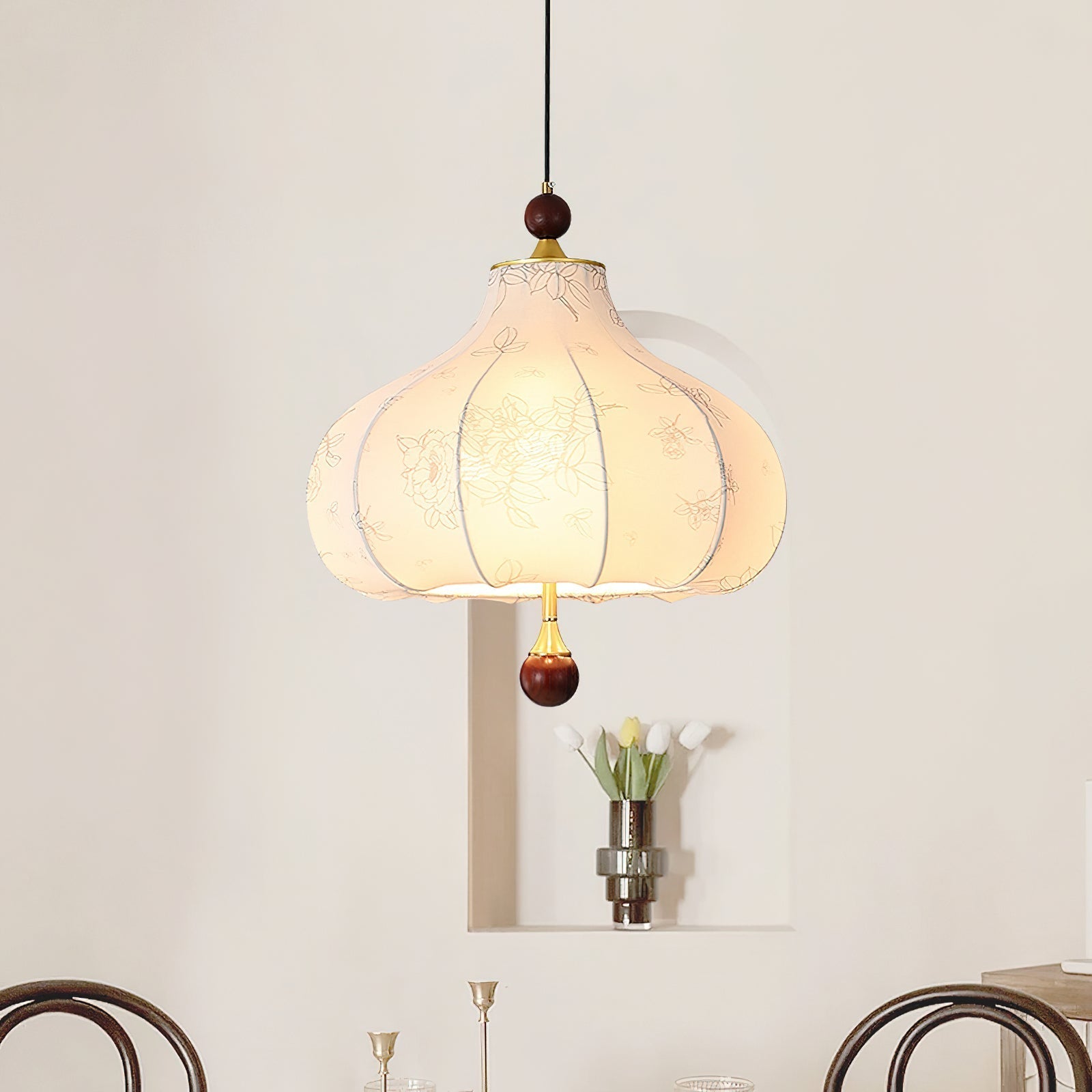 Petal Vintage-Holz-Pendelleuchte-Letslighting
