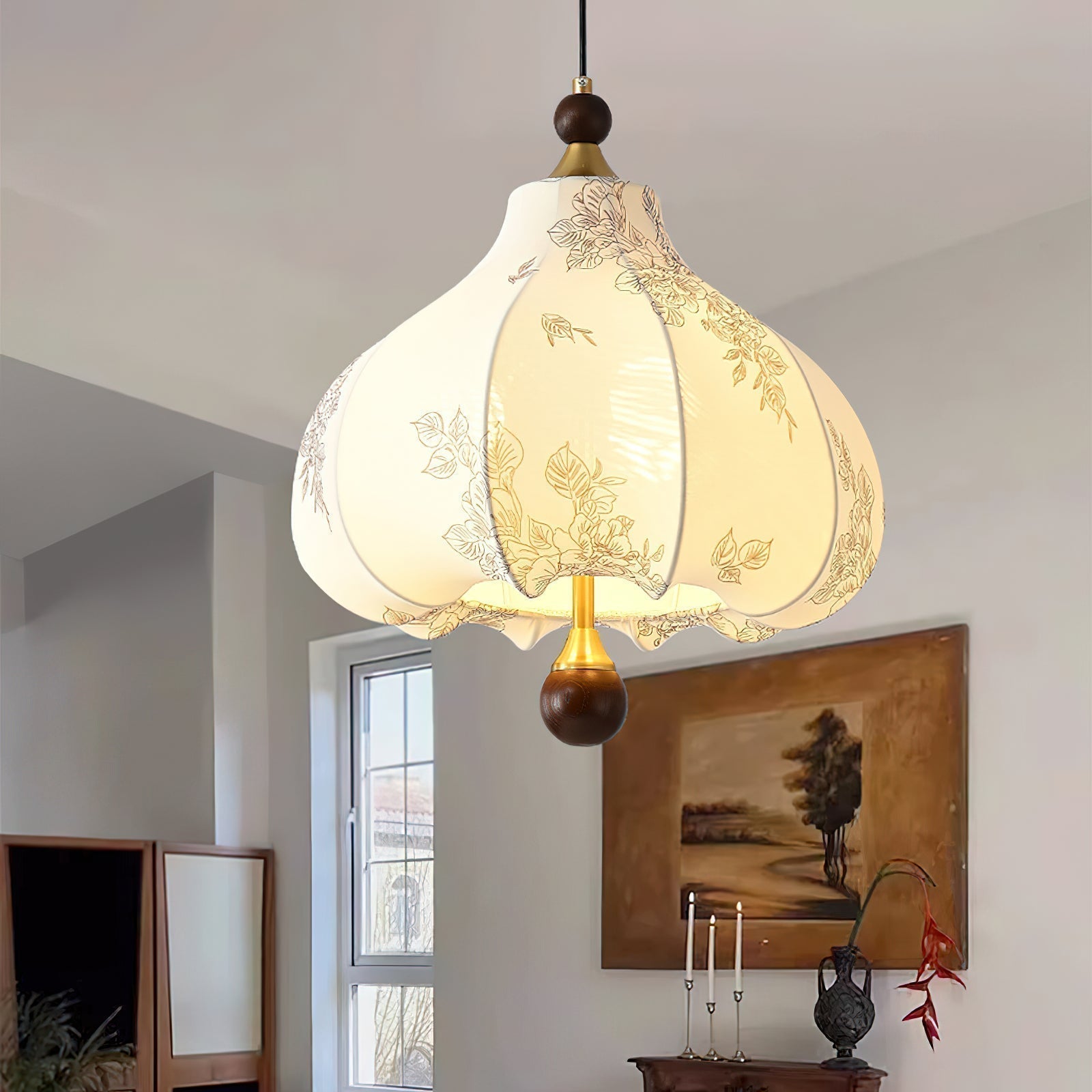 Petal Vintage-Holz-Pendelleuchte-Letslighting