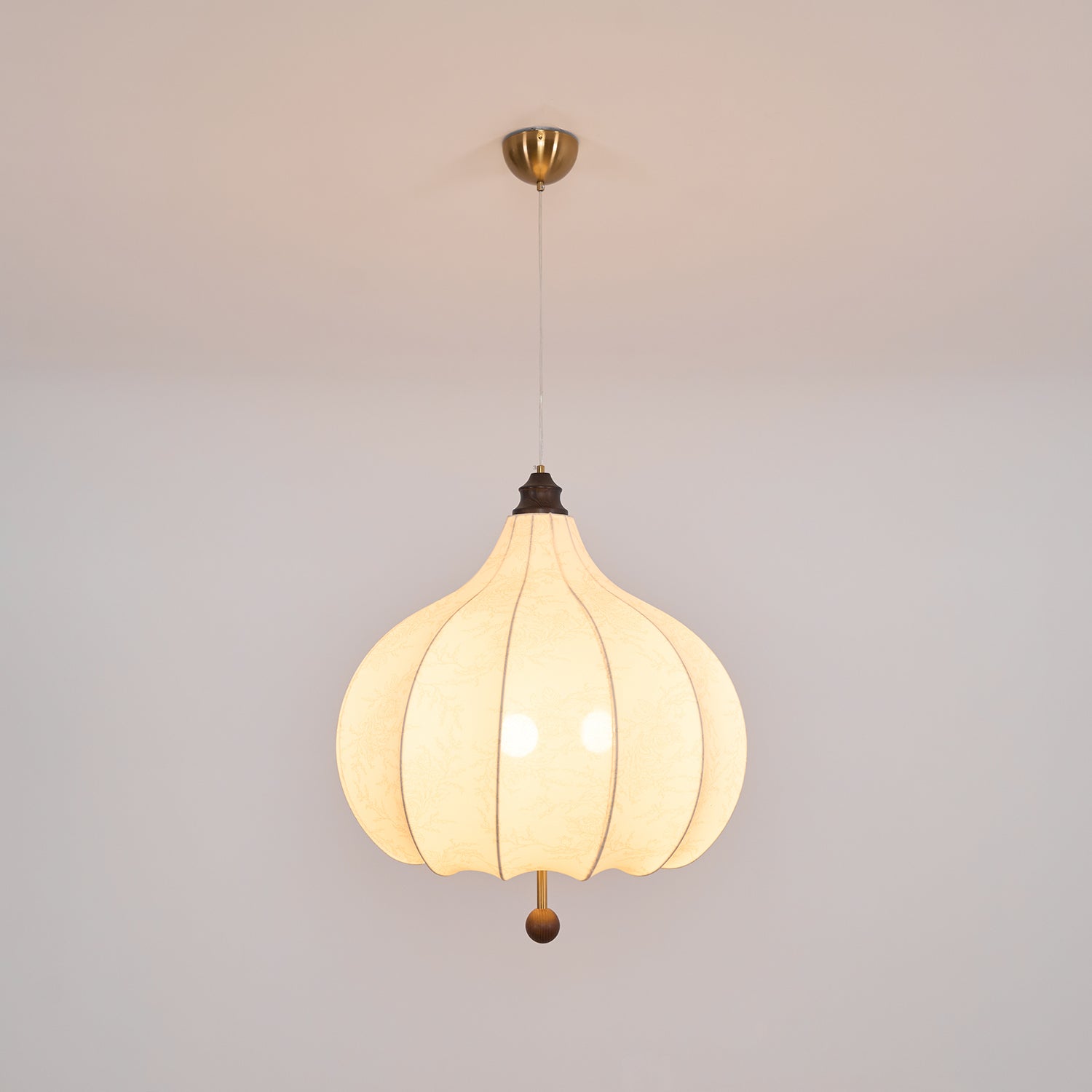 Orbitio Stoff Holz Pendelleuchte-Letslighting