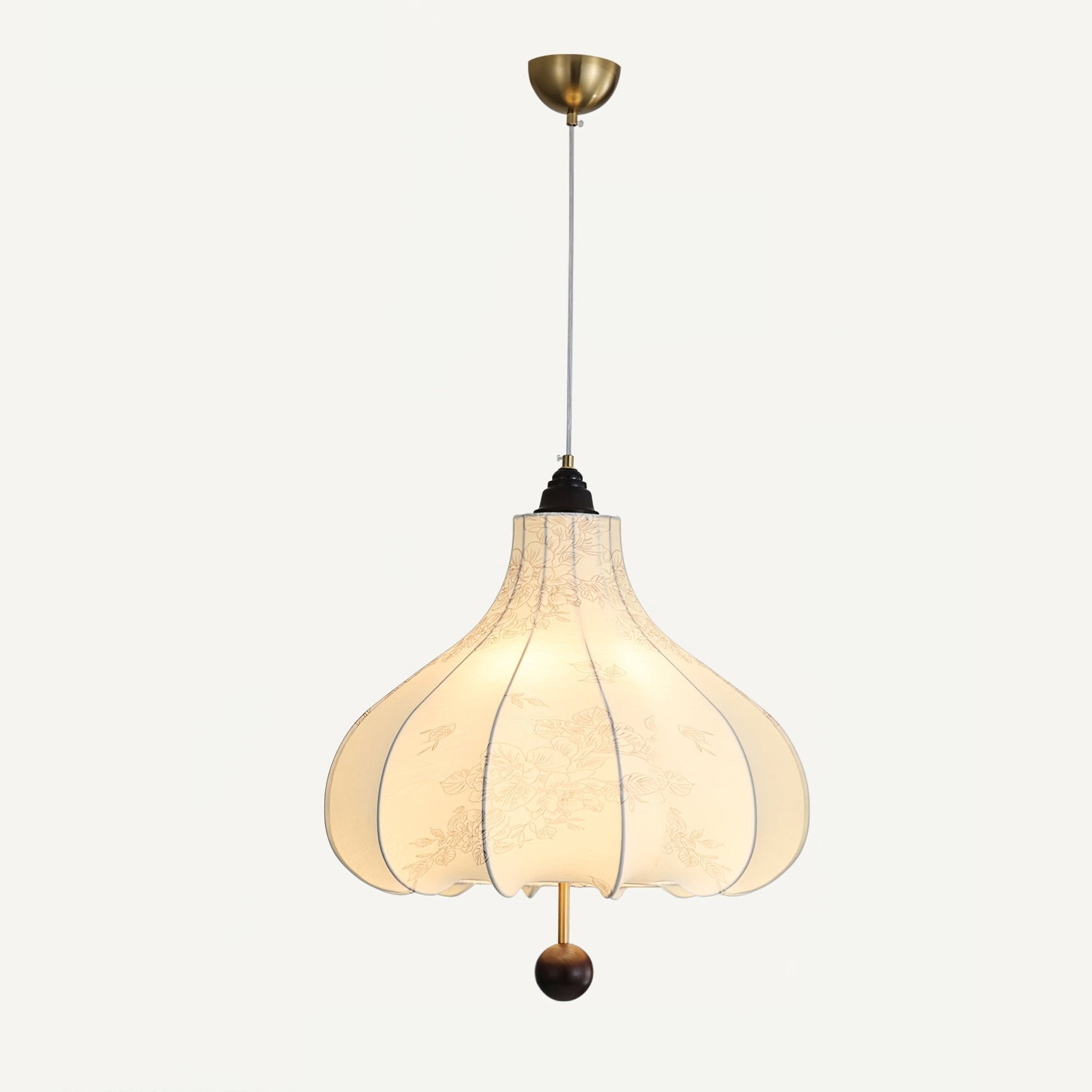 Orbitio Stoff Holz Pendelleuchte-Letslighting
