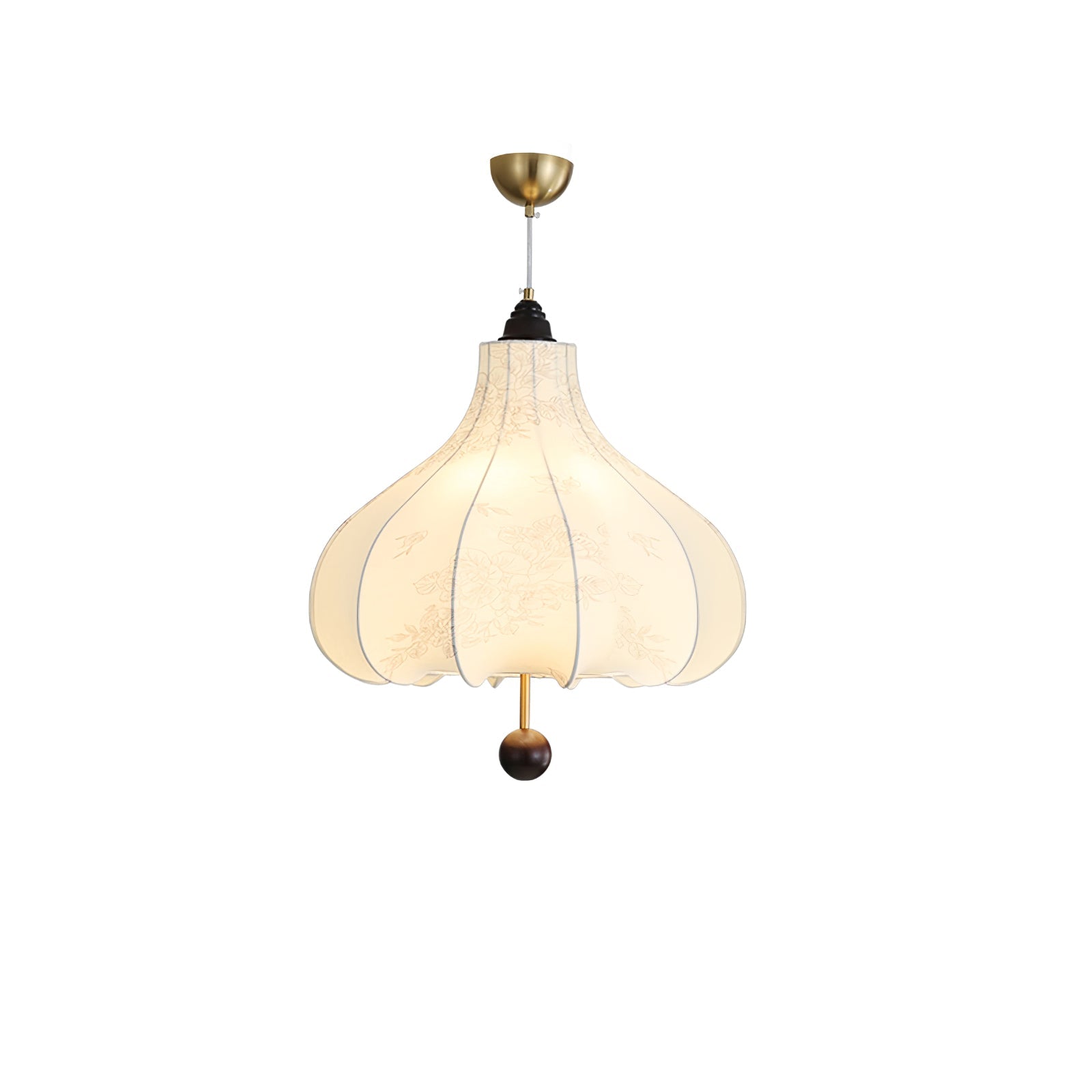 Orbitio Stoff Holz Pendelleuchte-Letslighting