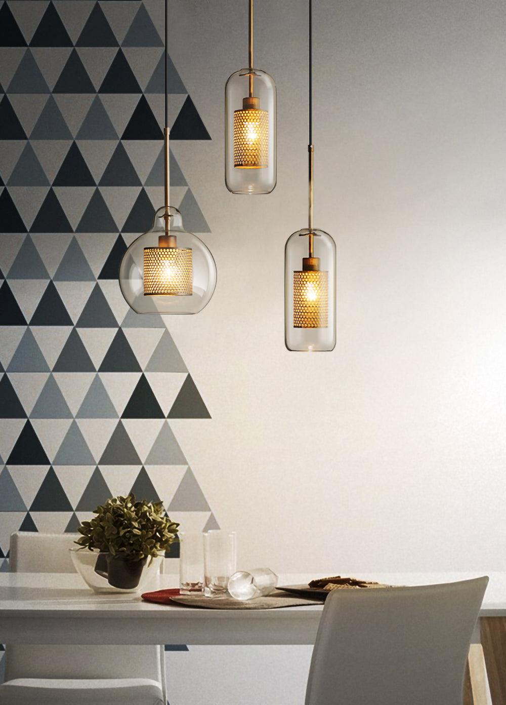 Lustra Pendelleuchte Lampe Chiswick Glas für Wohn Zimmer-Letslighting
