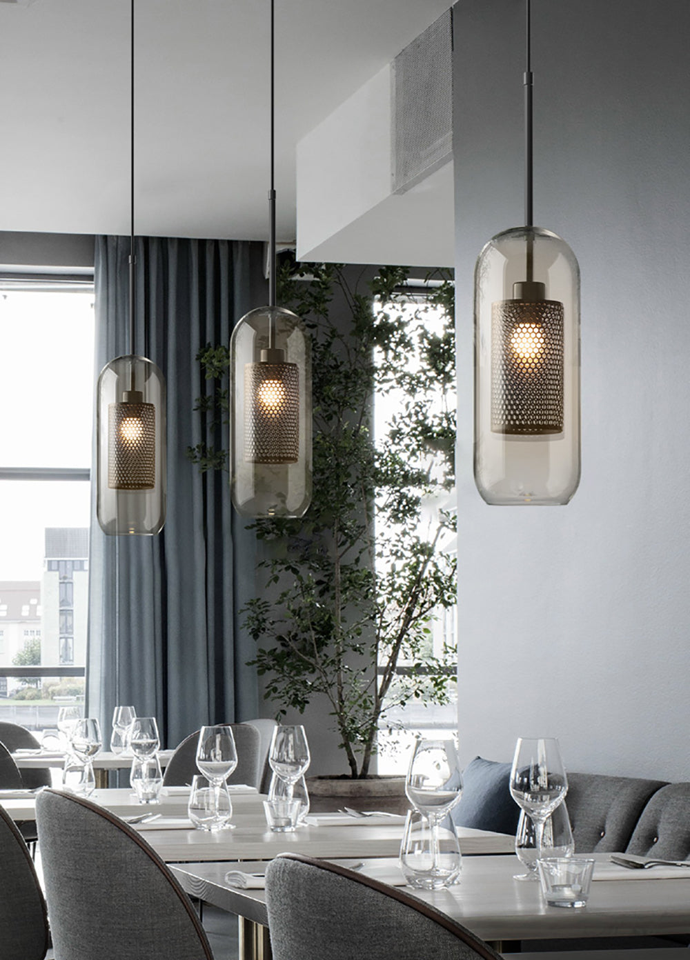 Lustra Pendelleuchte Lampe Chiswick Glas für Wohn Zimmer-Letslighting