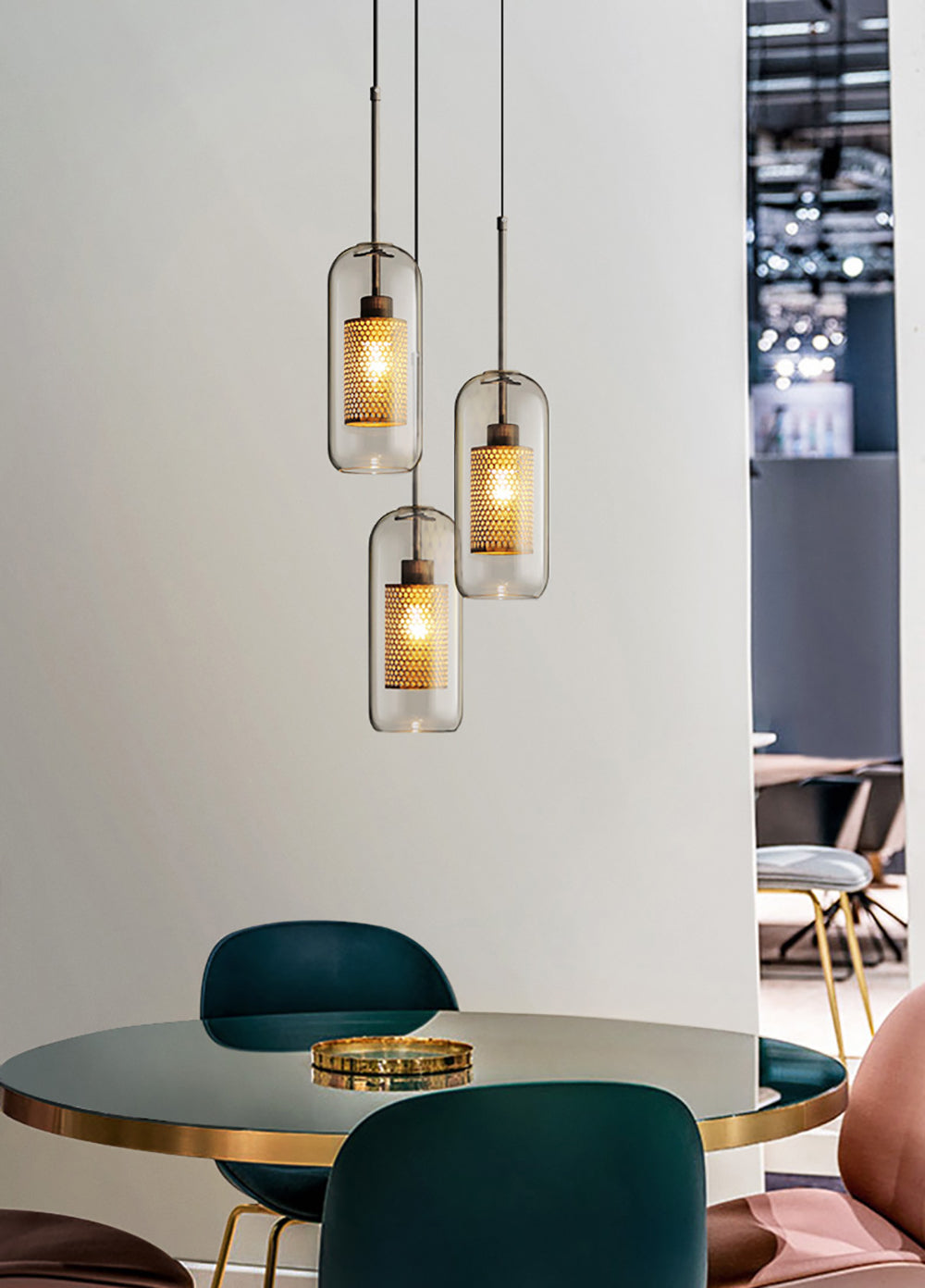Lustra Pendelleuchte Lampe Chiswick Glas für Wohn Zimmer-Letslighting