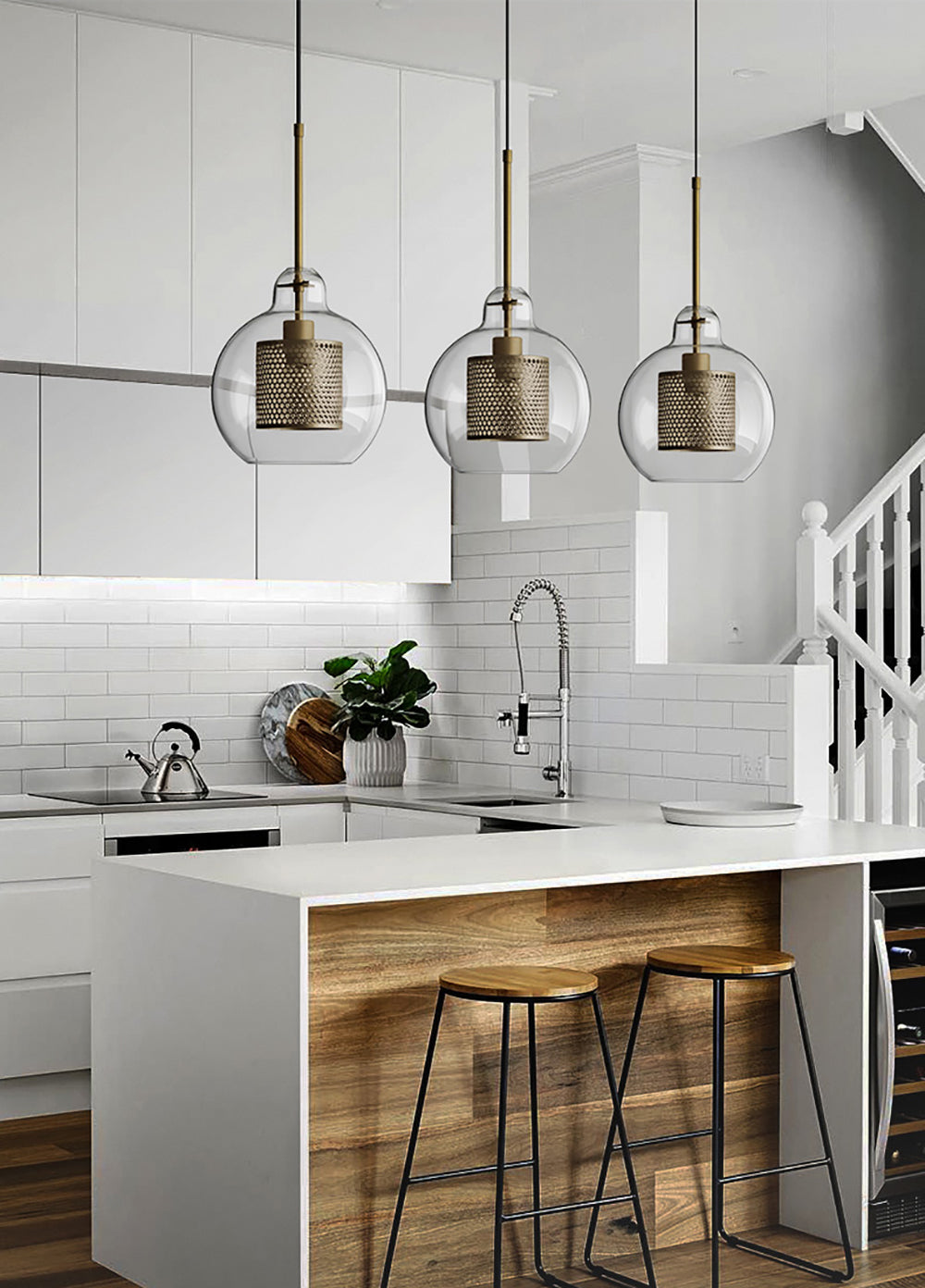 Lustra Pendelleuchte Lampe Chiswick Glas für Wohn Zimmer-Letslighting