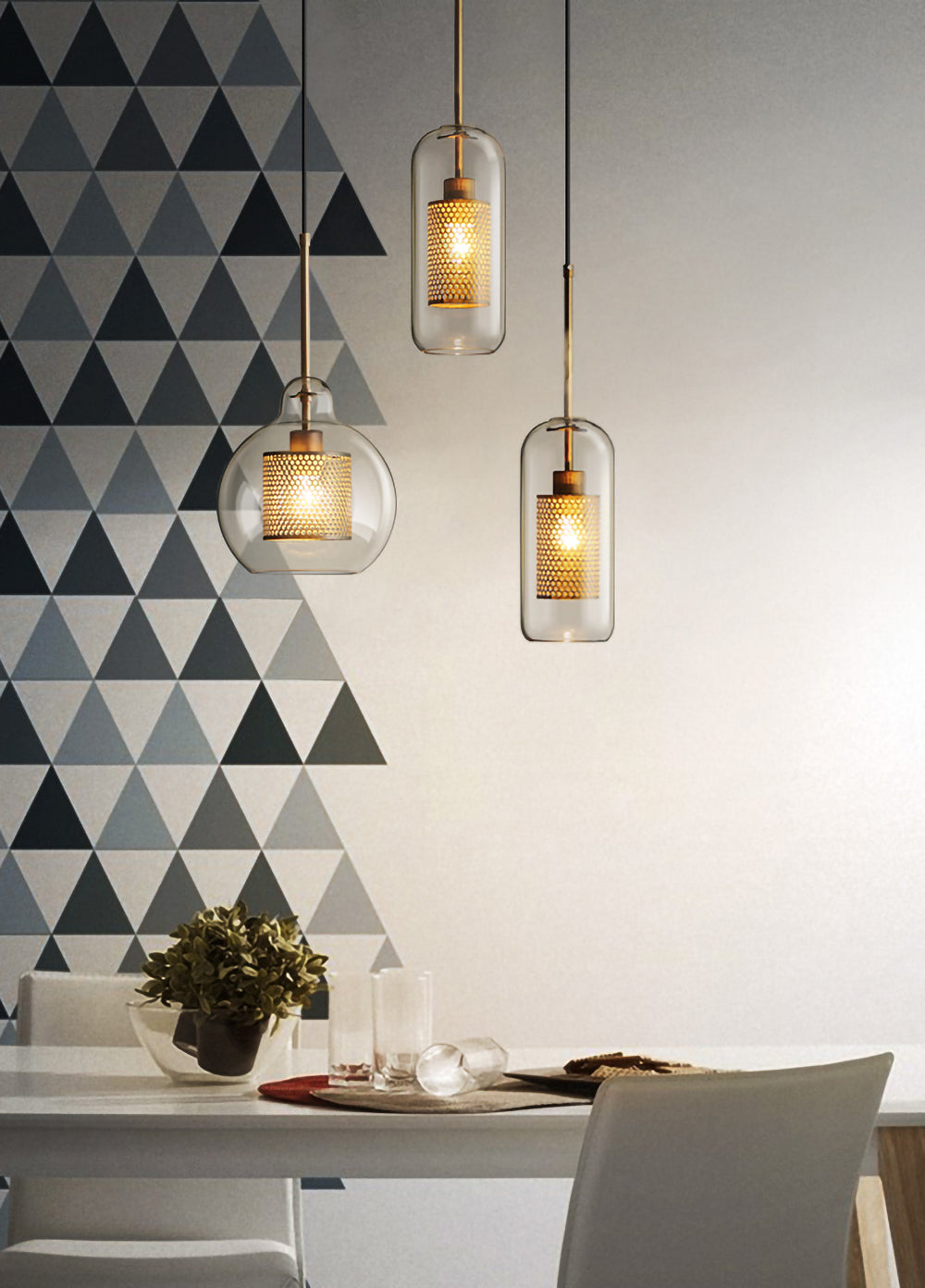 Lustra Pendelleuchte Lampe Chiswick Glas für Wohn Zimmer-Letslighting