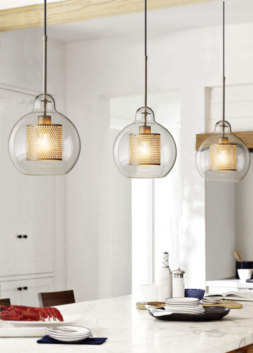 Lustra Pendelleuchte Lampe Chiswick Glas für Wohn Zimmer-Letslighting