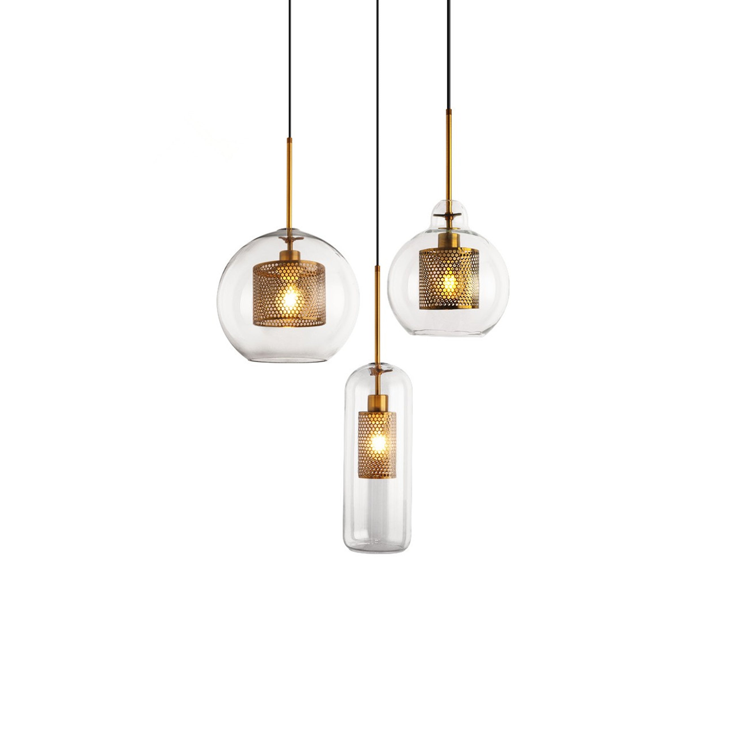 Lustra Pendelleuchte Lampe Chiswick Glas für Wohn Zimmer-Letslighting