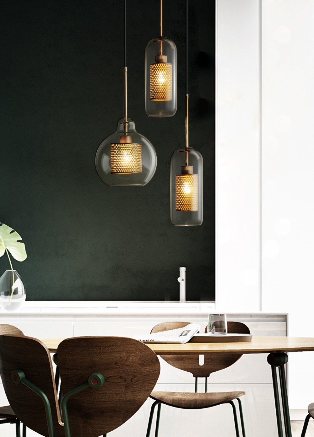 Lustra Pendelleuchte Lampe Chiswick Glas für Wohn Zimmer-Letslighting