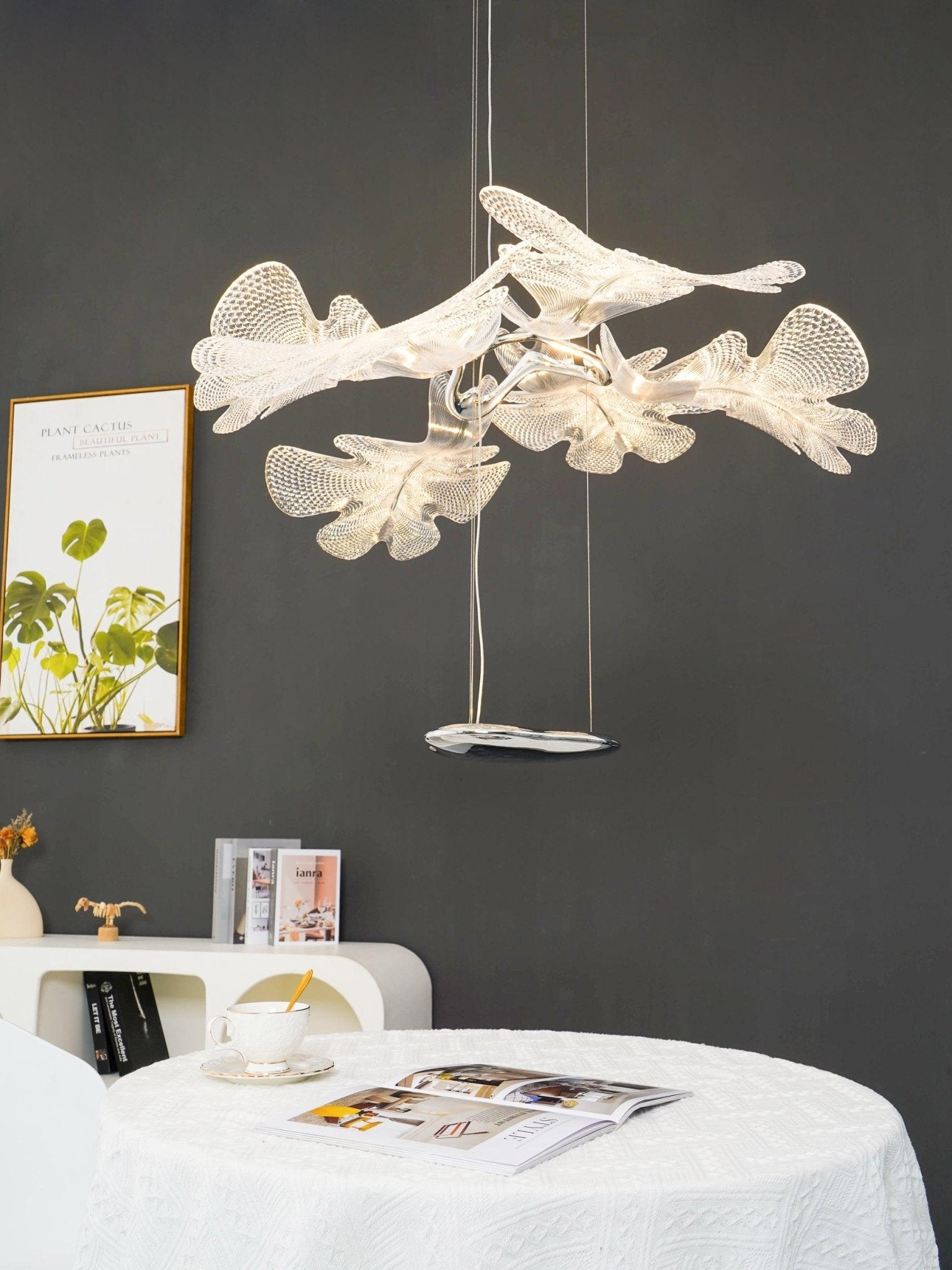 Solara Klarer Blatt-Deckenleuchter (Schwebeversion)-Letslighting