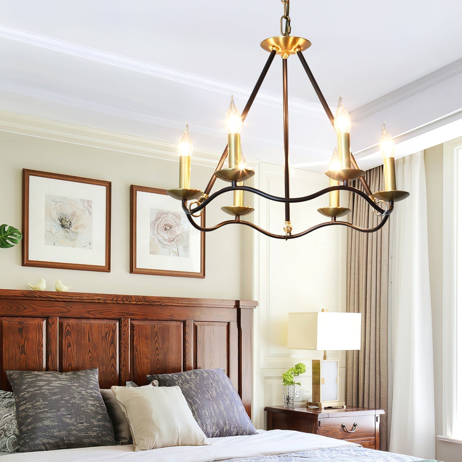 Shine Industrieller Vintage Kronleuchter aus Messing-Letslighting