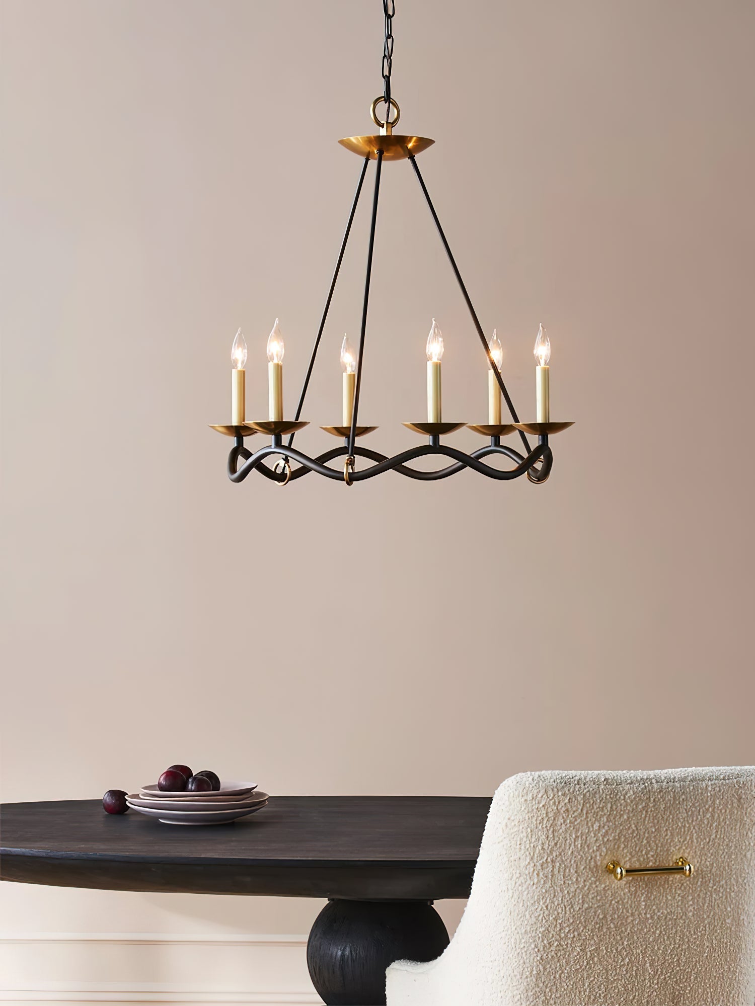 Shine Industrieller Vintage Kronleuchter aus Messing-Letslighting
