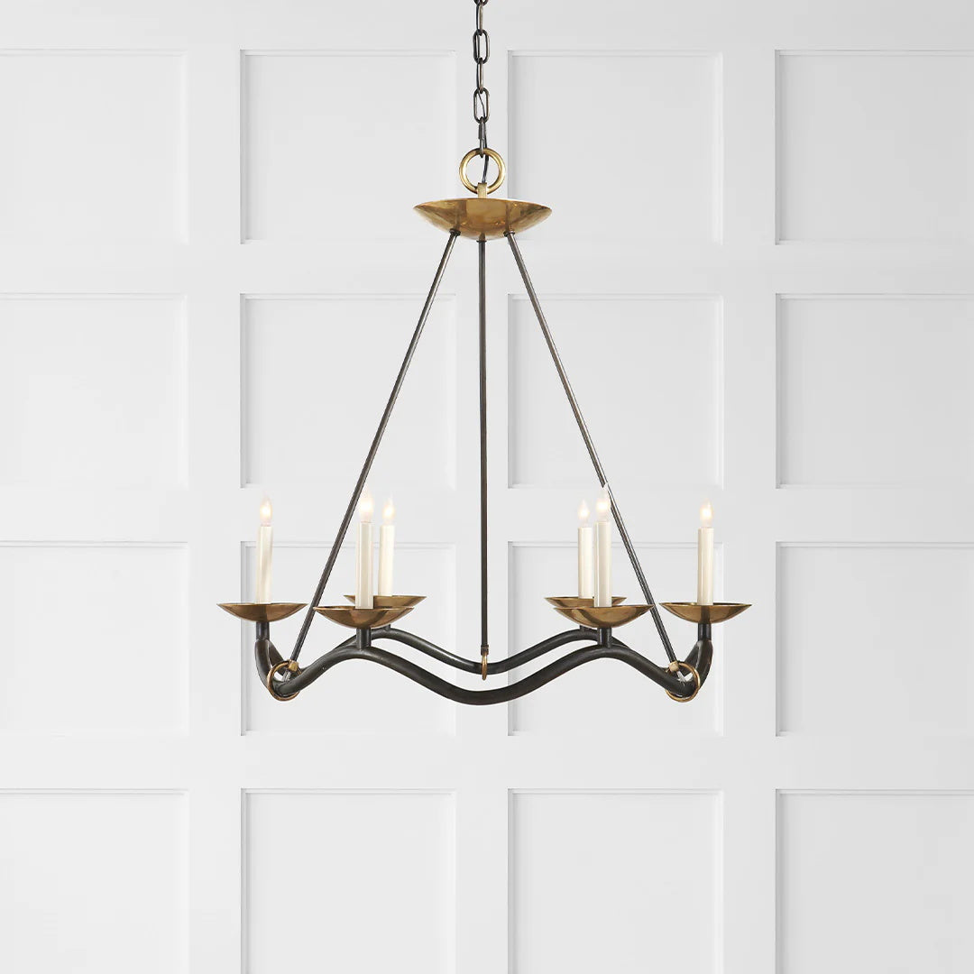 Shine Industrieller Vintage Kronleuchter aus Messing-Letslighting
