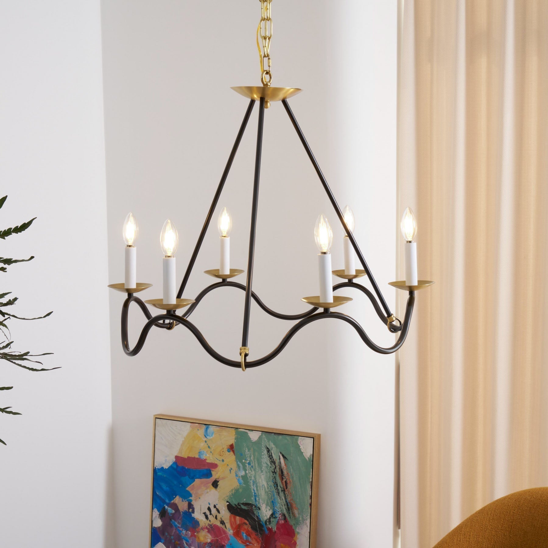 Shine Industrieller Vintage Kronleuchter aus Messing-Letslighting