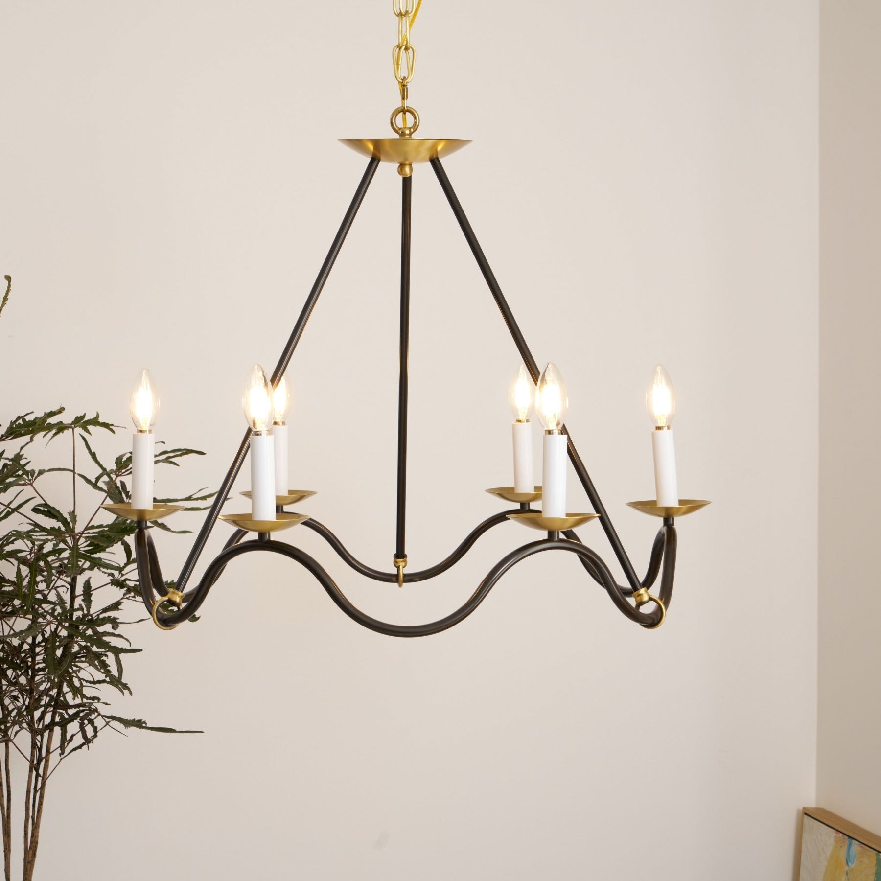 Shine Industrieller Vintage Kronleuchter aus Messing-Letslighting