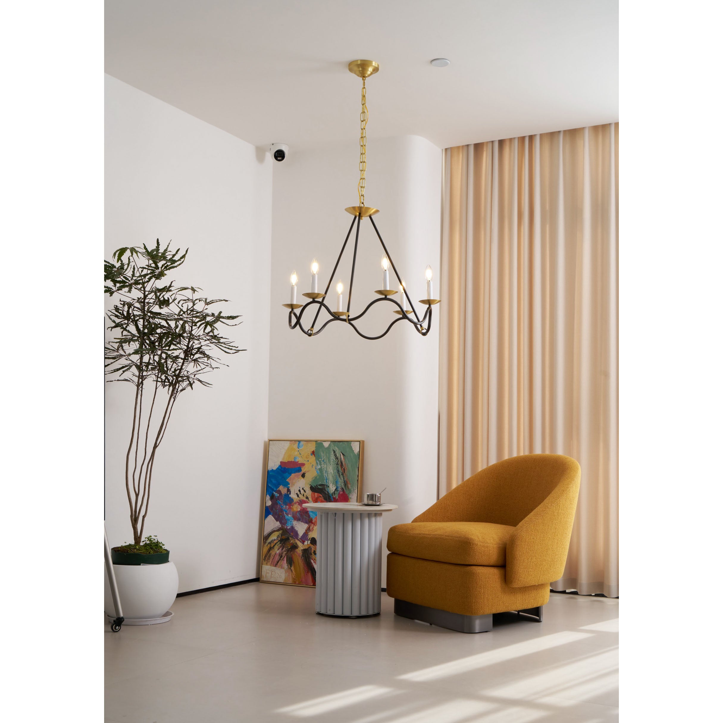 Shine Industrieller Vintage Kronleuchter aus Messing-Letslighting
