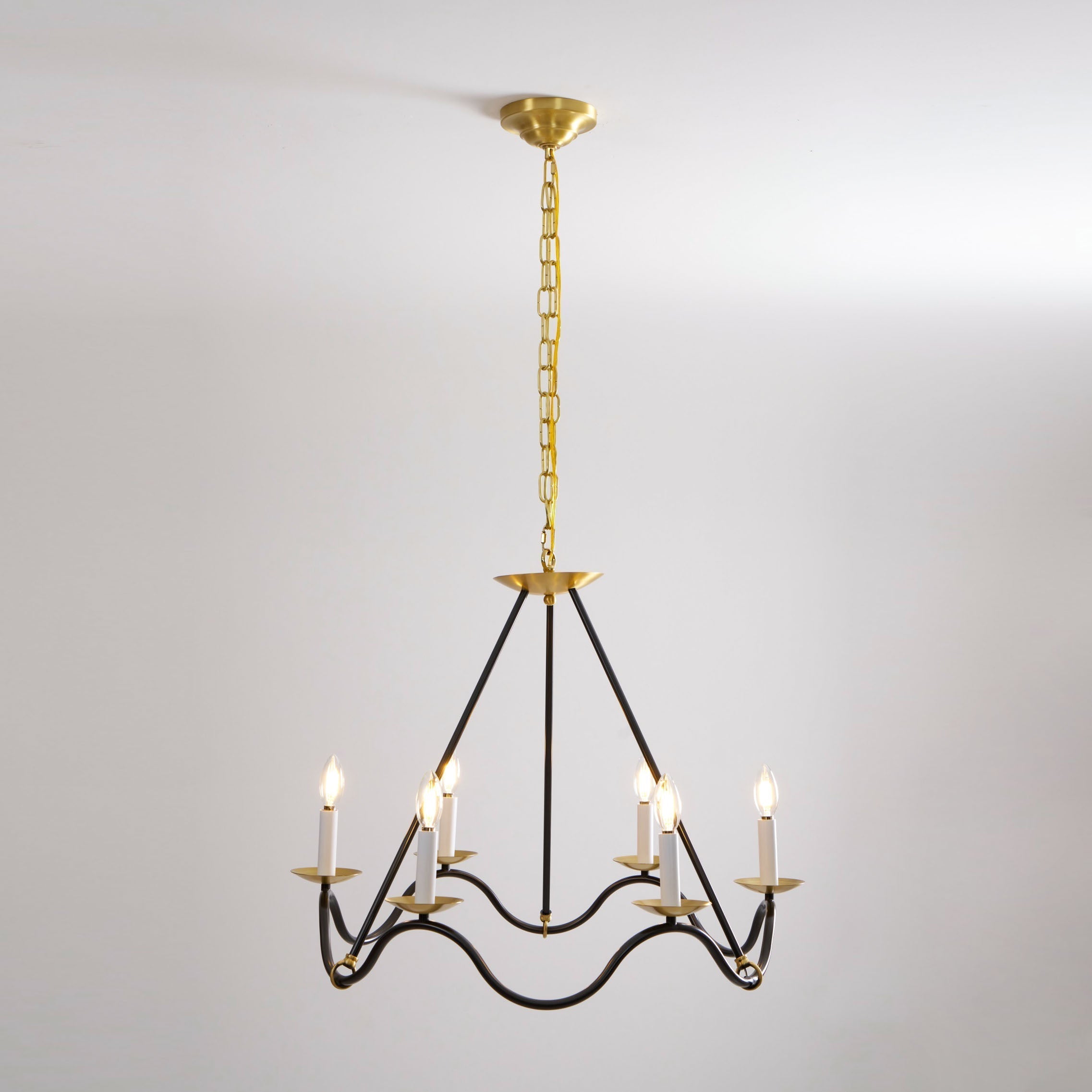 Shine Industrieller Vintage Kronleuchter aus Messing-Letslighting