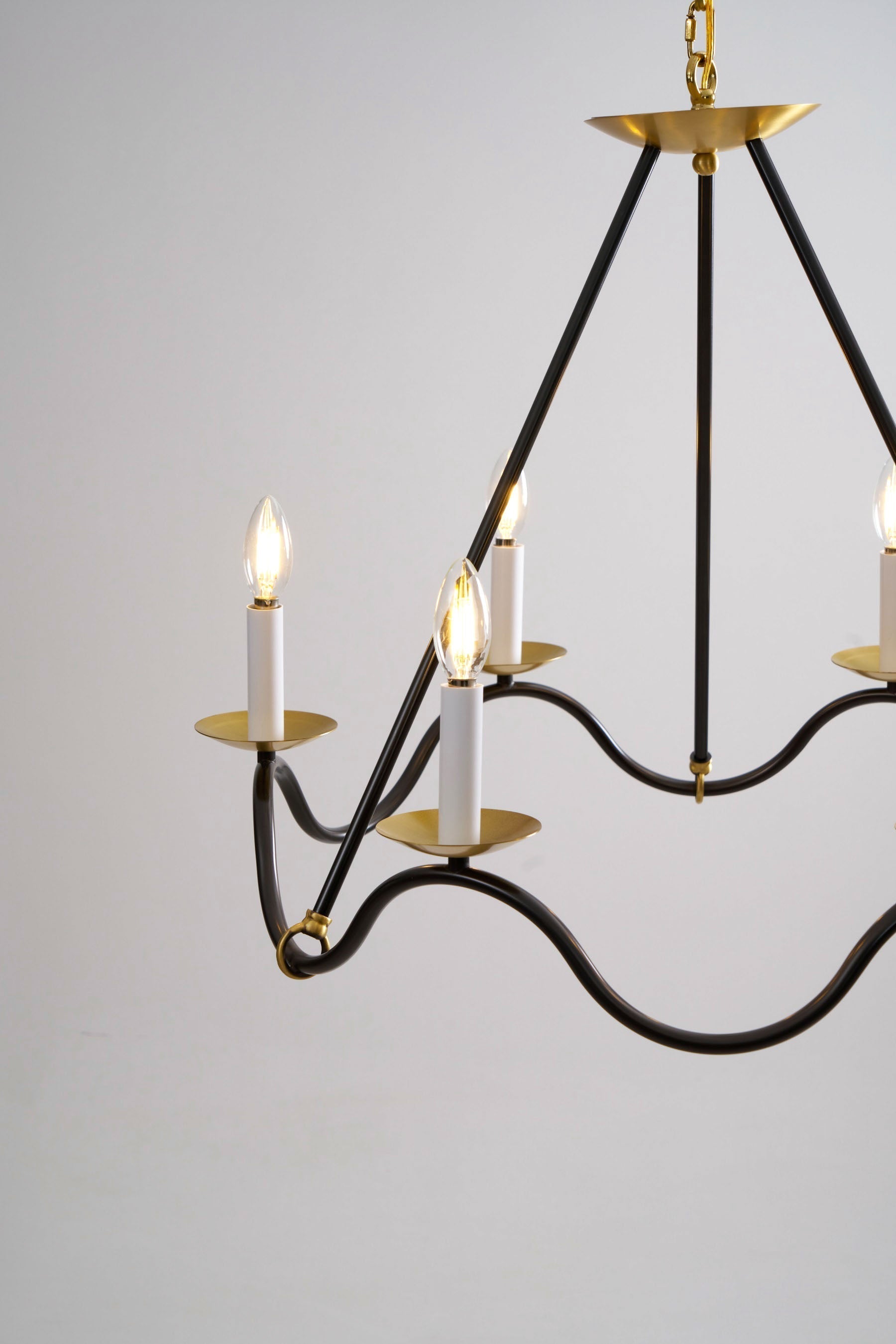 Shine Industrieller Vintage Kronleuchter aus Messing-Letslighting