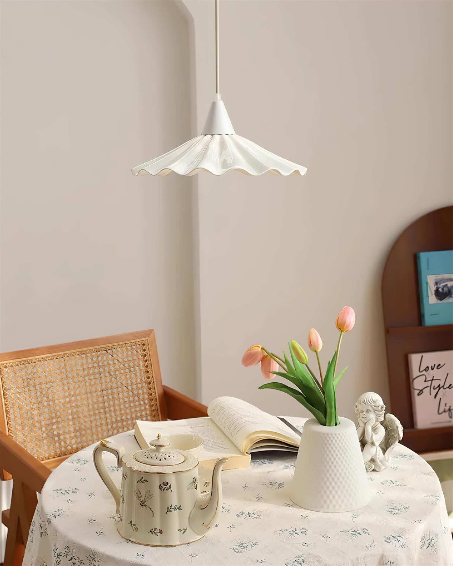 Rivora White Ceramic Pendant Light - Letslighting